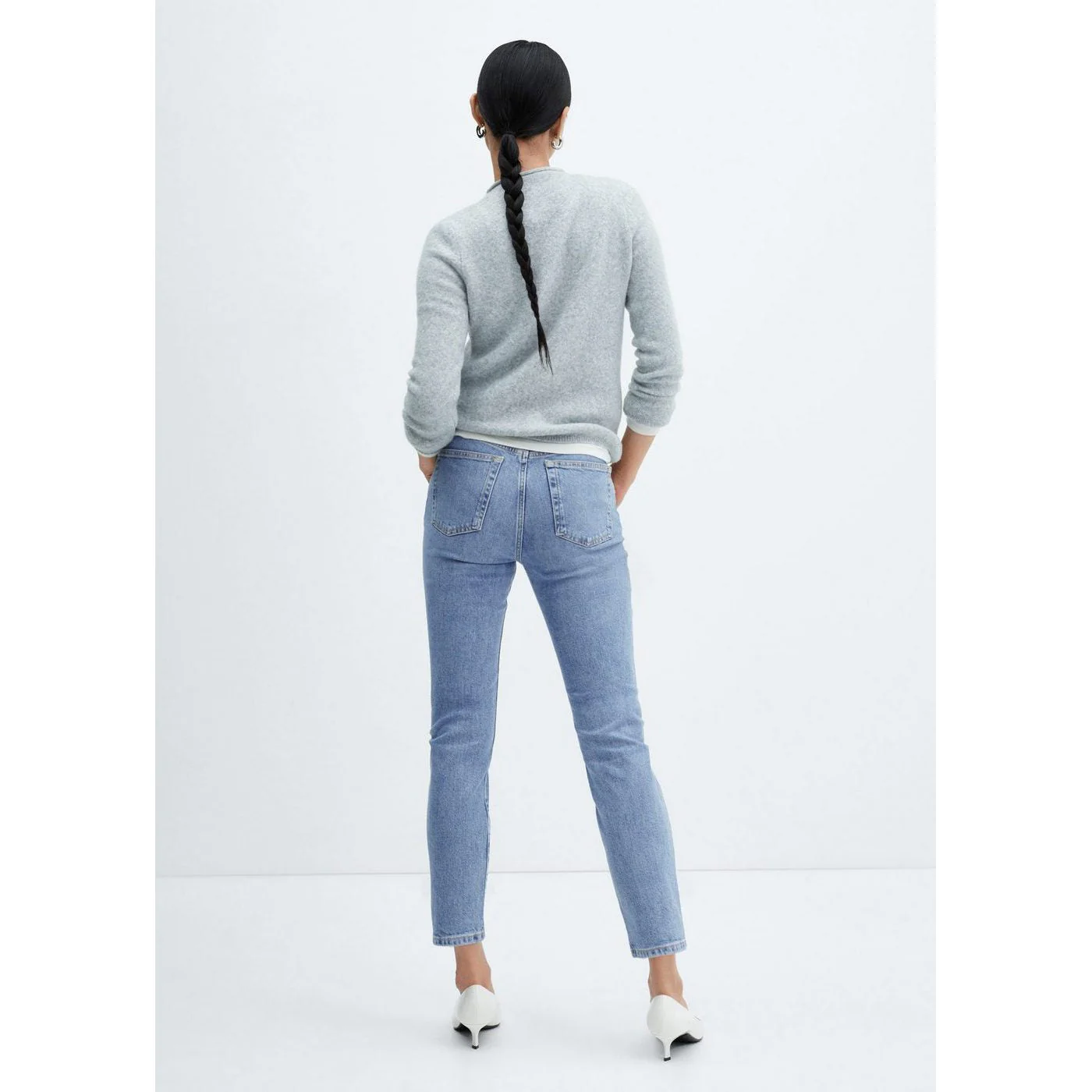 Jean Slim Crop - Medium Blue - Image 3