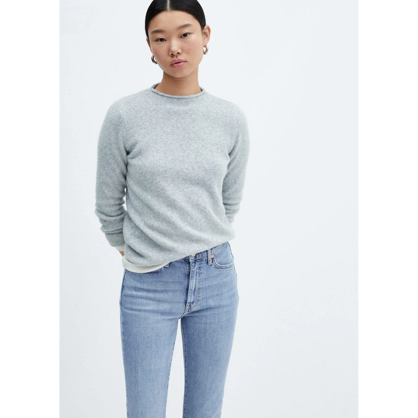 Jean Slim Crop - Medium Blue - Image 4