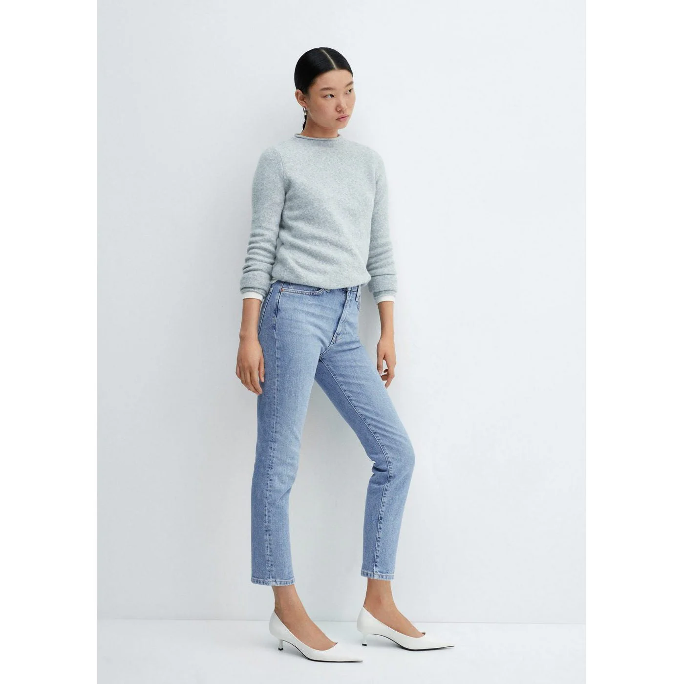 Jean Slim Crop - Medium Blue - Image 5