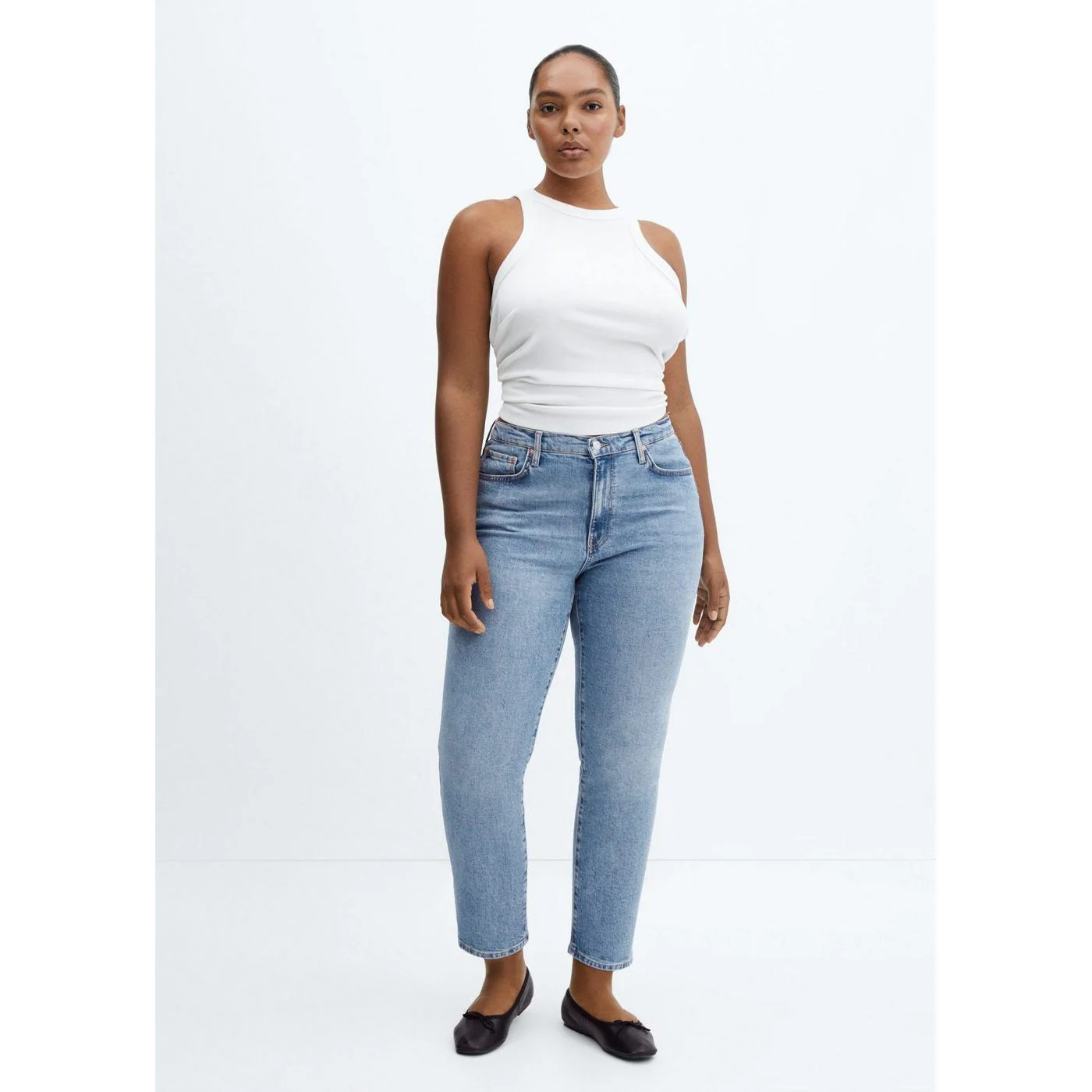 Jean Slim Crop - Medium Blue - Image 6