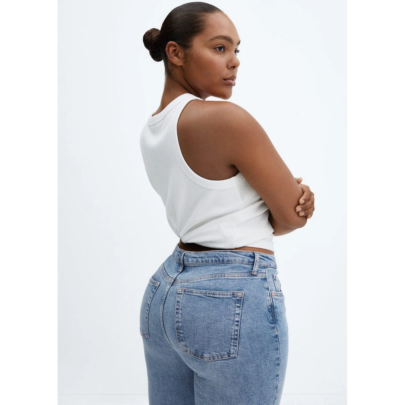 Jean Slim Crop - Medium Blue - Image 7