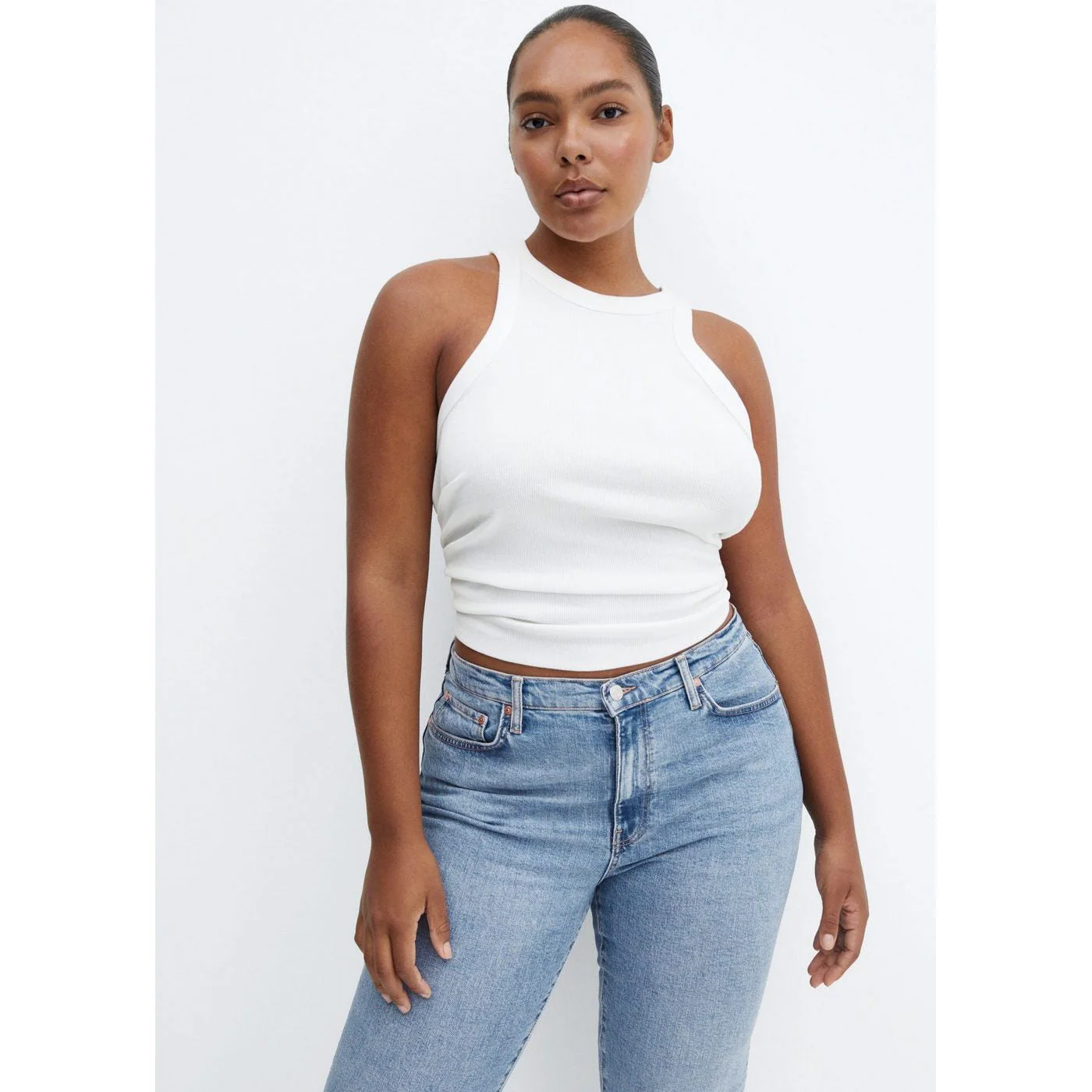 Jean Slim Crop - Medium Blue - Image 8