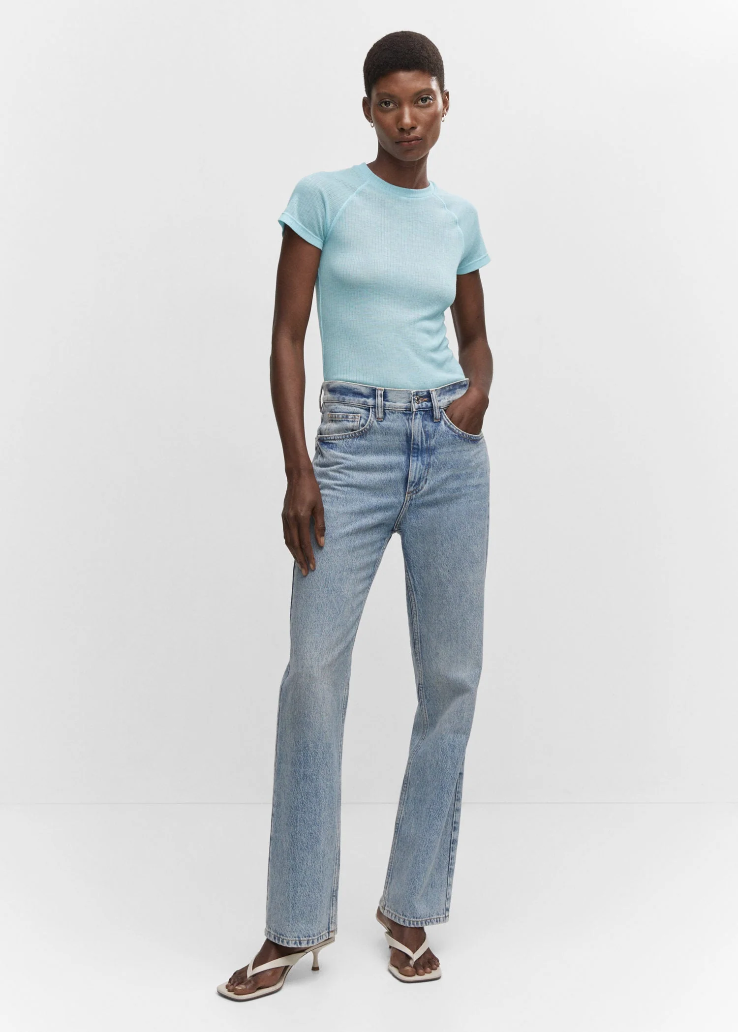 T-Shirt Détail Couture - Sky Blue - Image 2