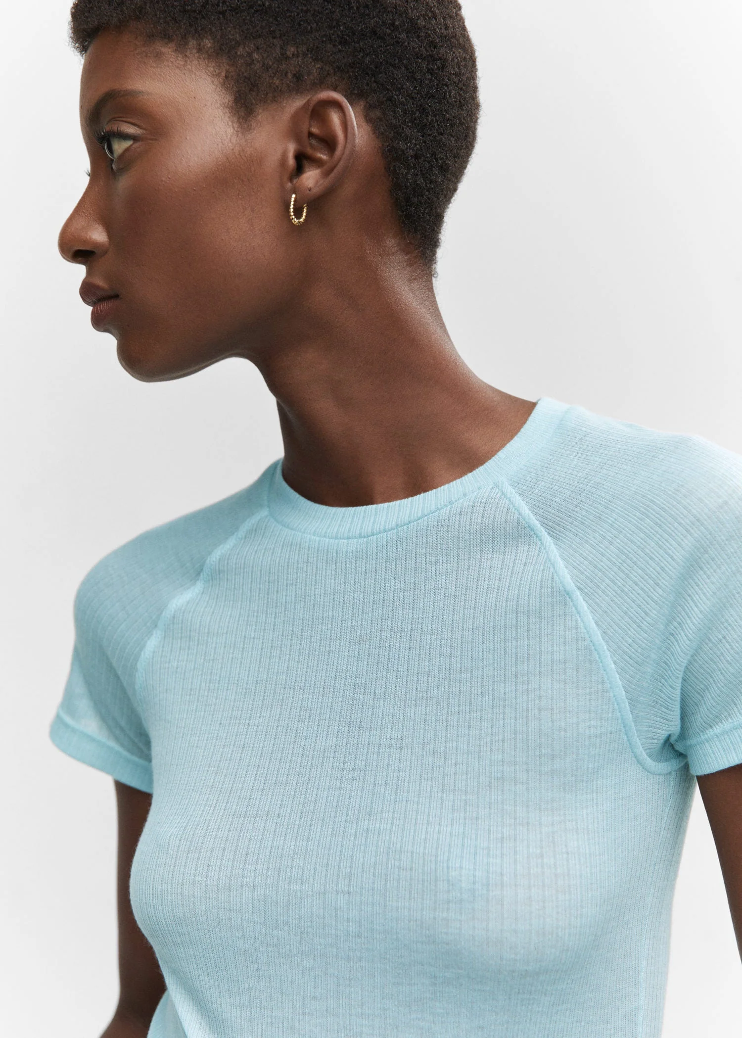 T-Shirt Détail Couture - Sky Blue - Image 3