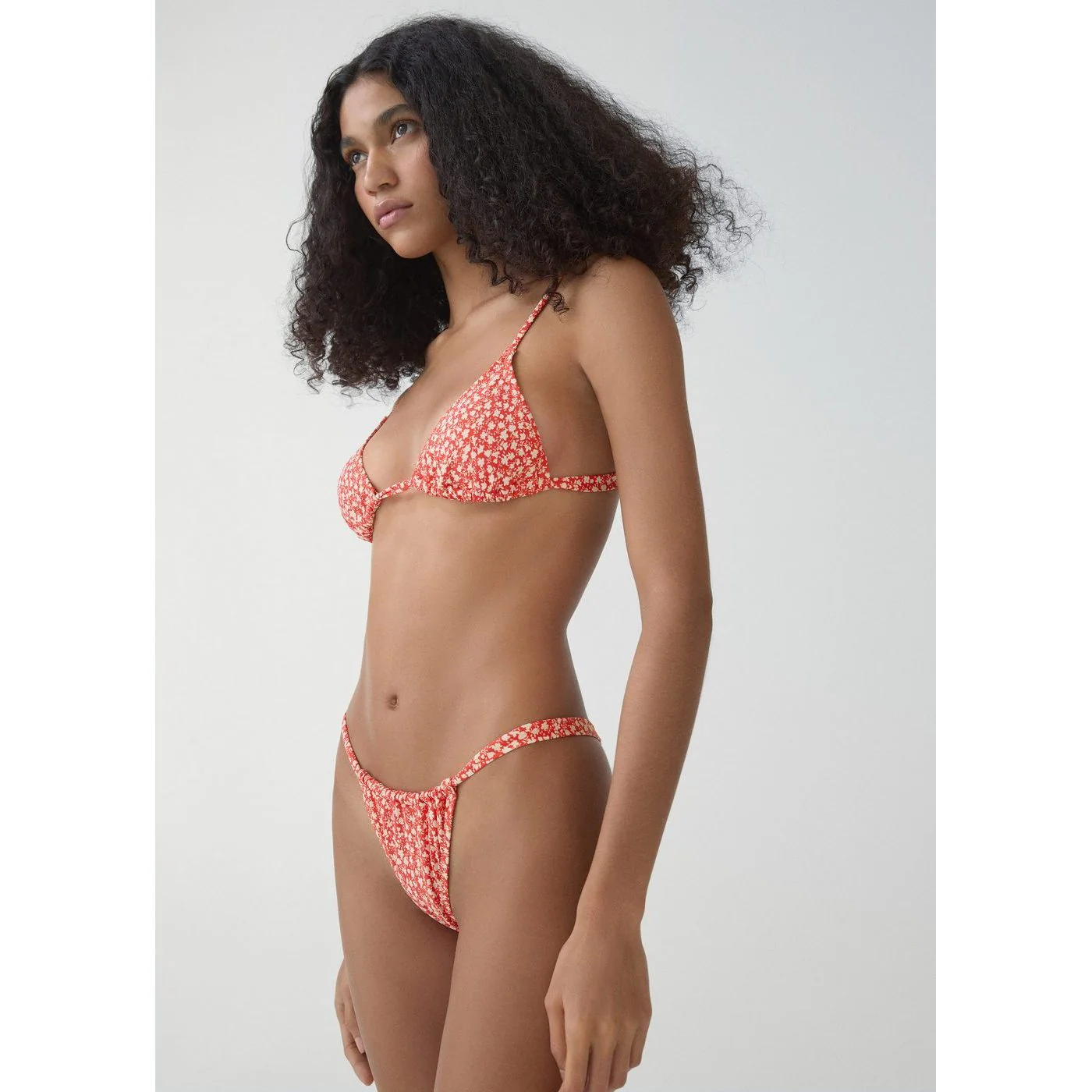 Culotte Bikini Classique Fleurie - Red - Image 2