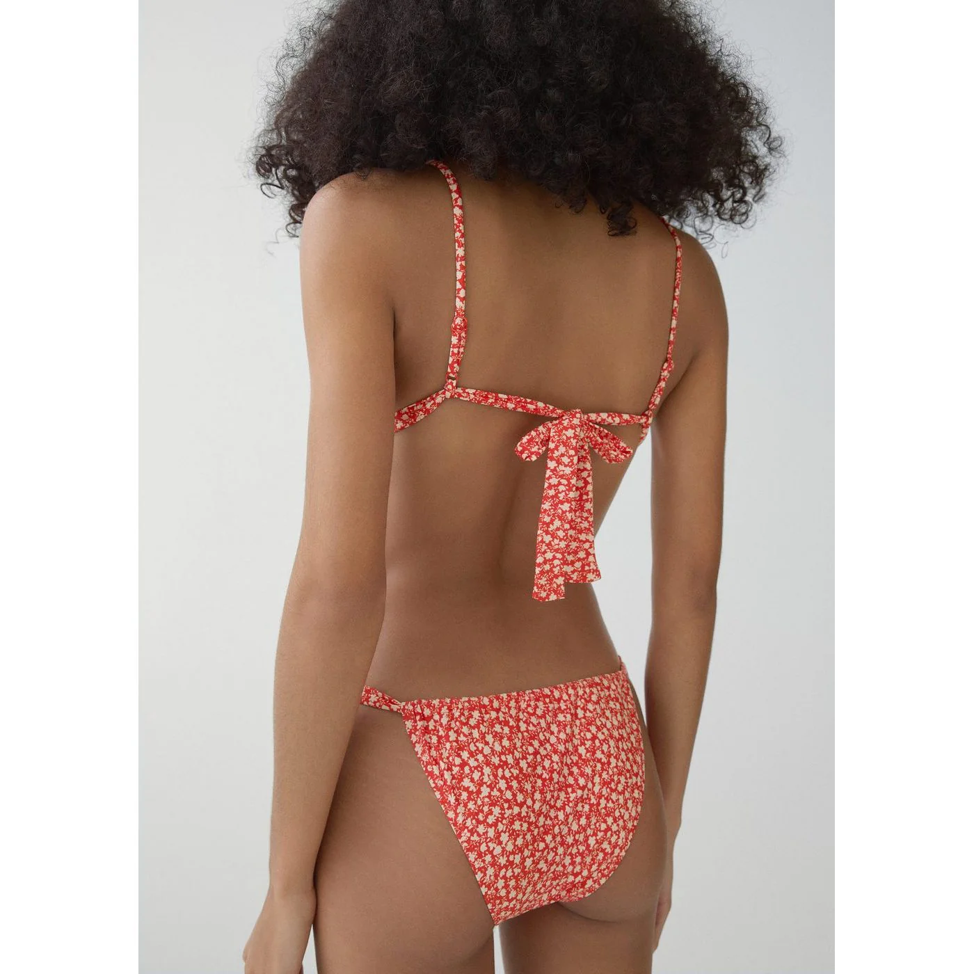 Culotte Bikini Classique Fleurie - Red - Image 3