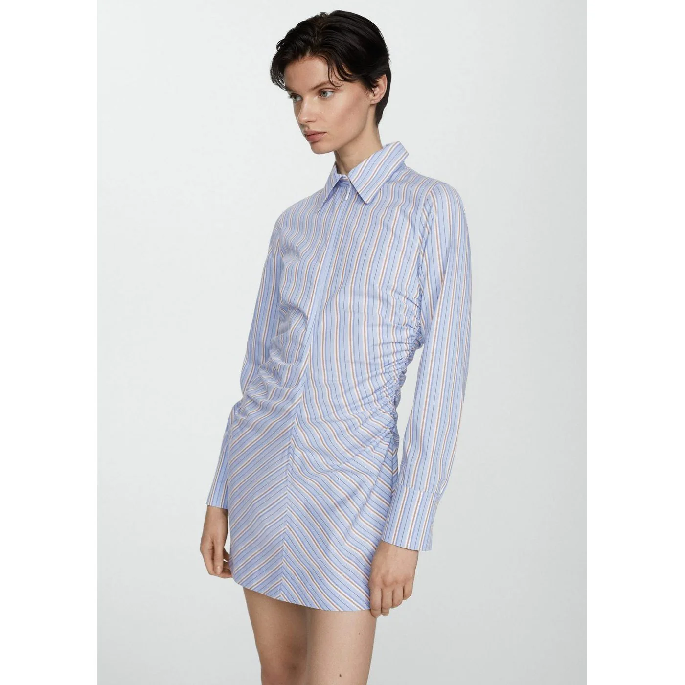 Robe Chemise Fermeture ╔Clair Rayures - Sky Blue - Image 2