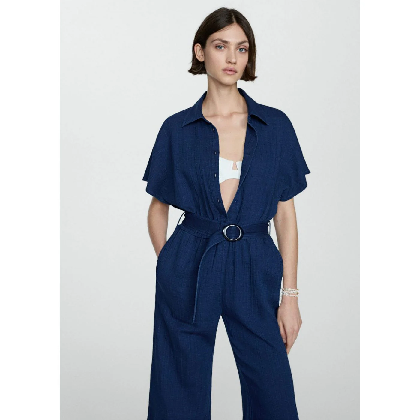 Combinaison Chemise En Jean - Night Blue - Image 2
