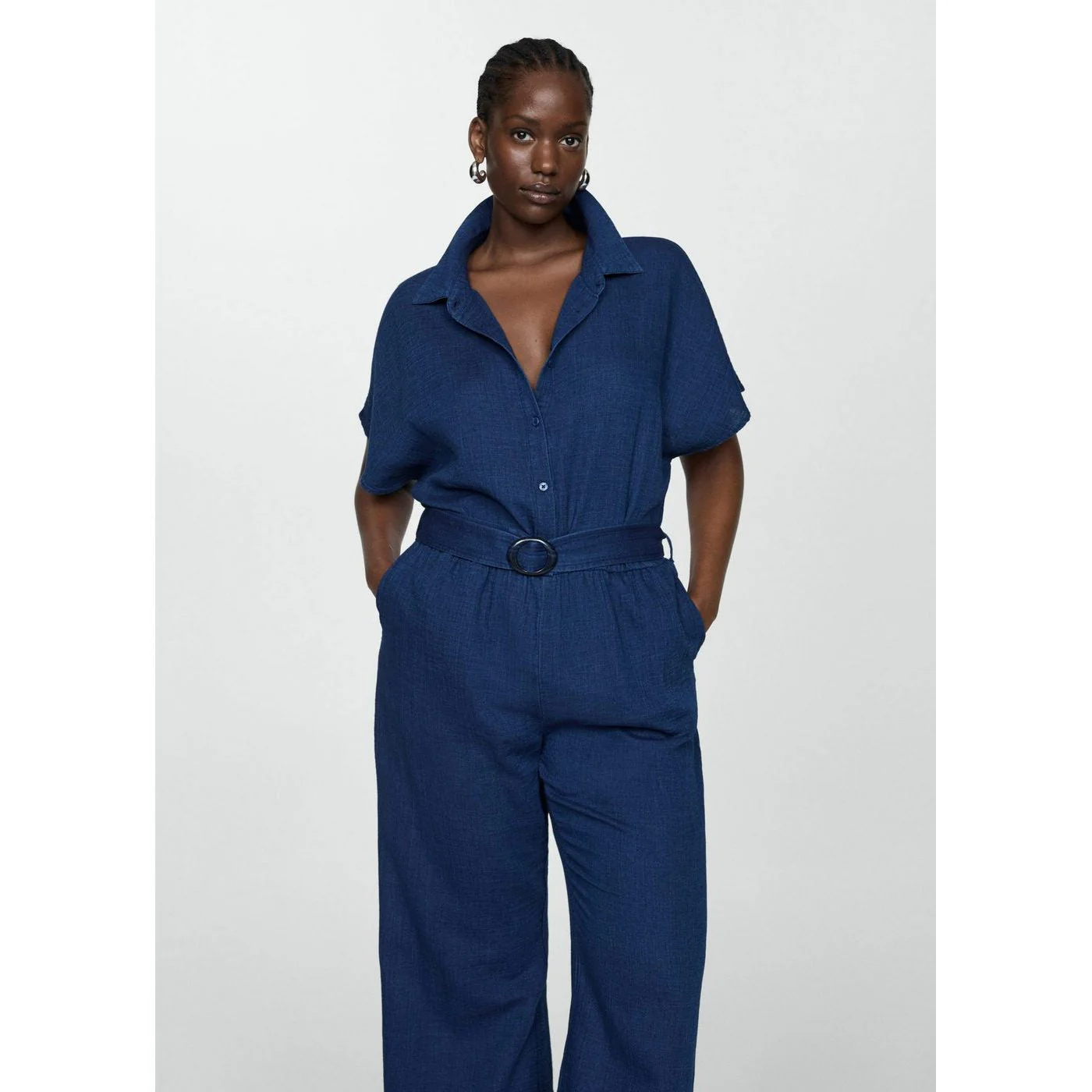 Combinaison Chemise En Jean - Night Blue - Image 7