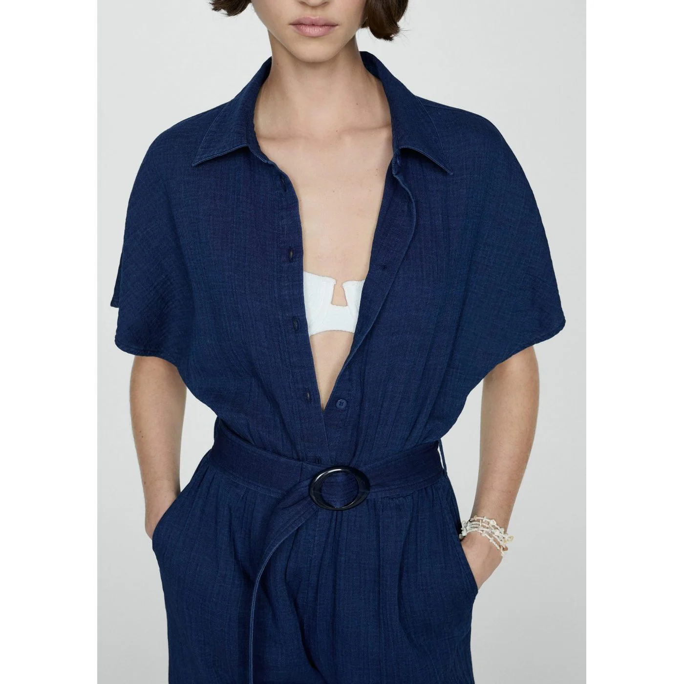 Combinaison Chemise En Jean - Night Blue - Image 8