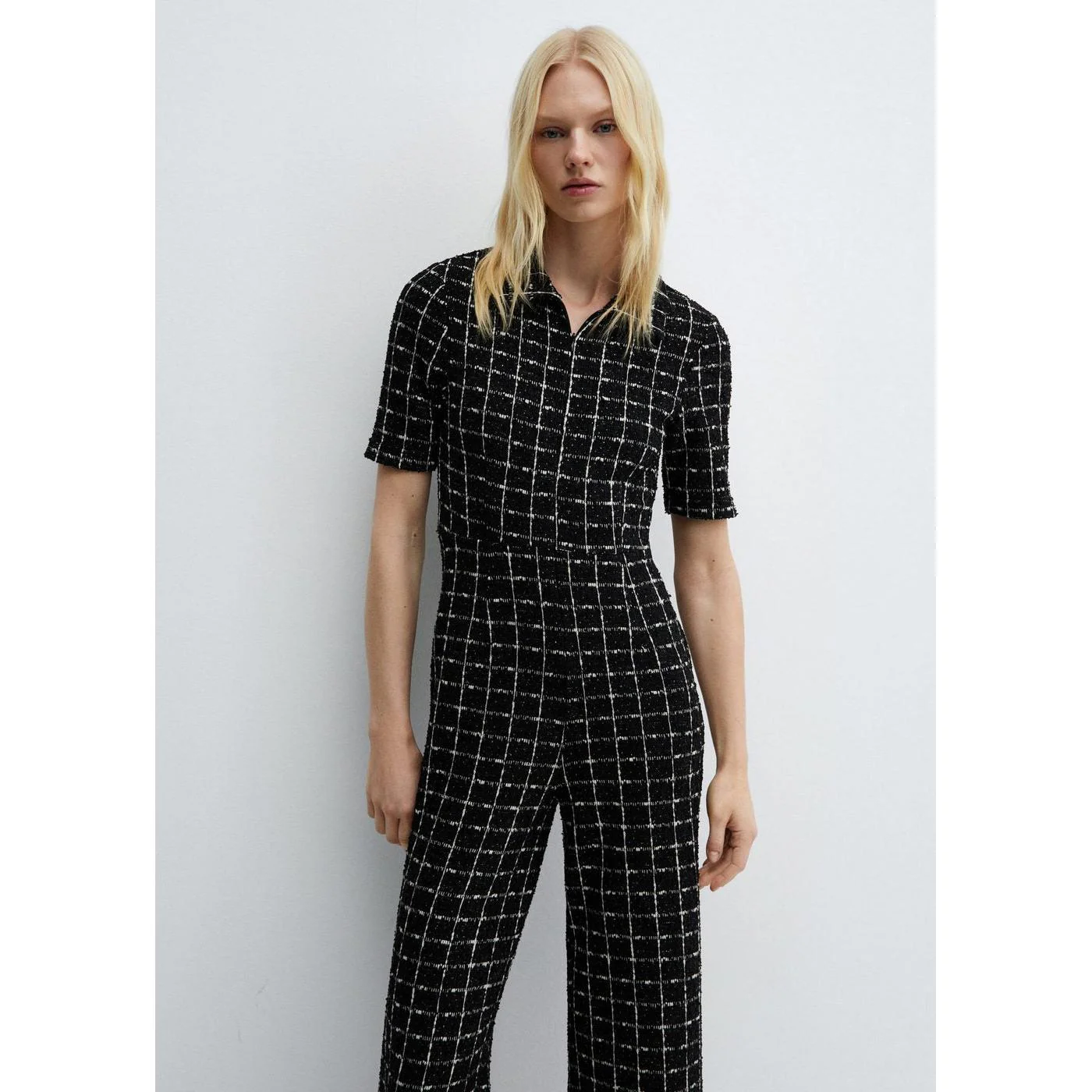 Combinaison Tweed Manches Courtes - Black - Image 2