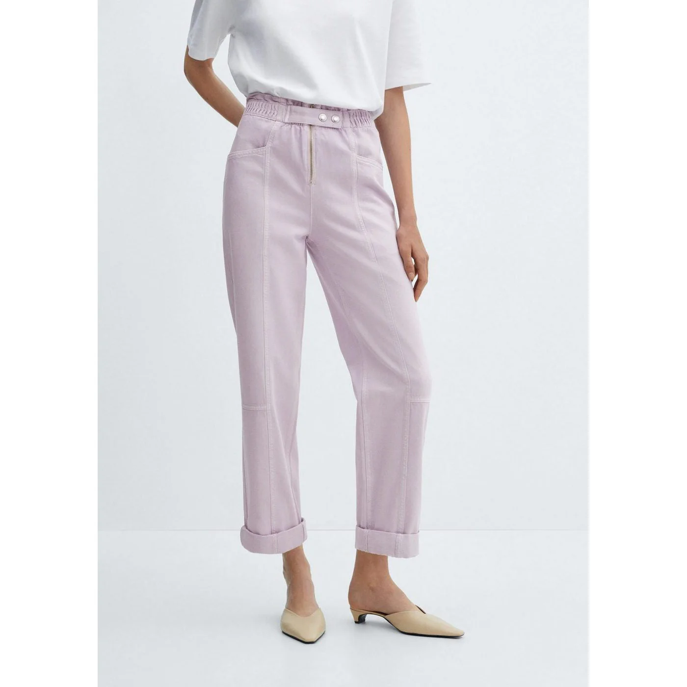 Jean Slouchy Taille élastique - Light/Pastel Purple - Image 2