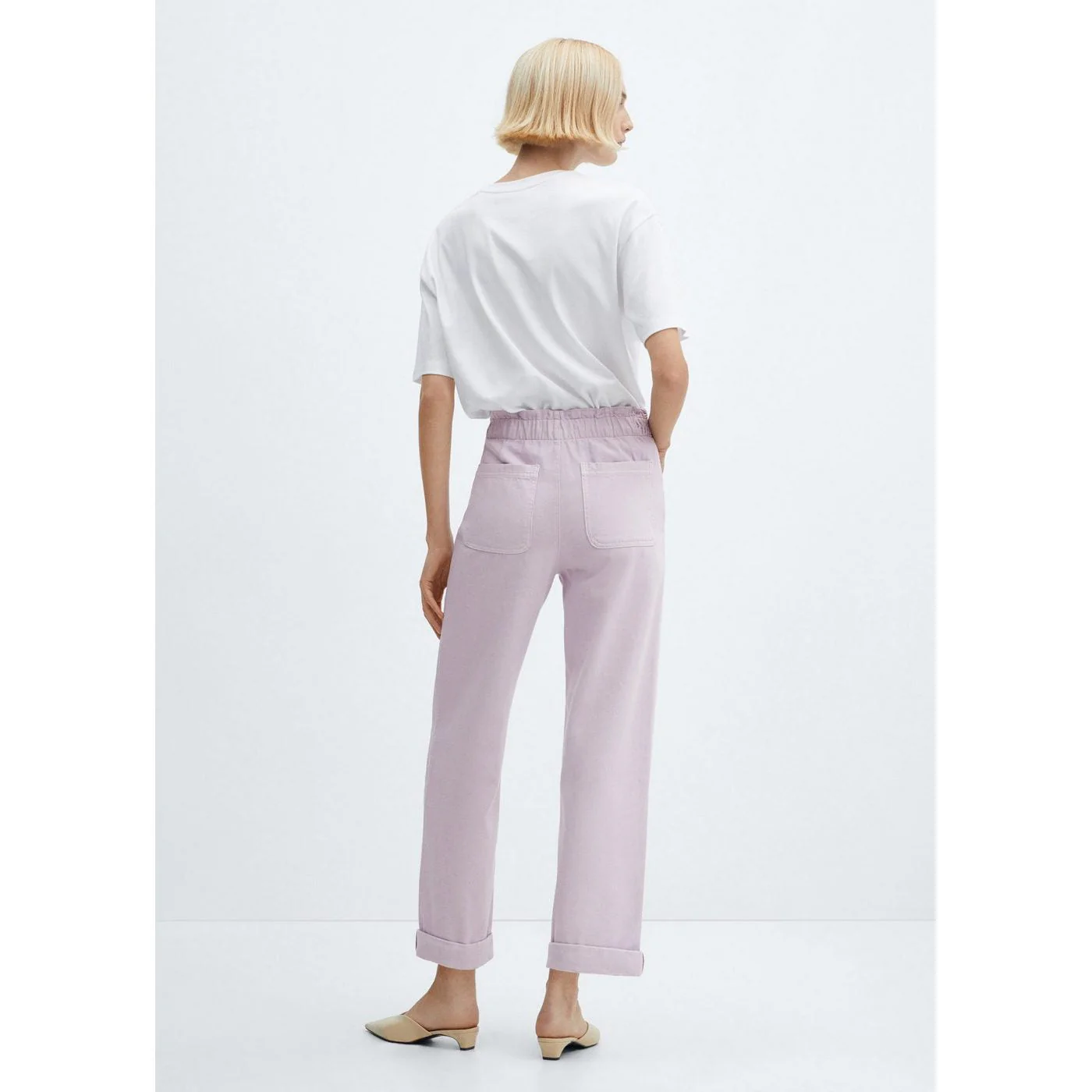 Jean Slouchy Taille élastique - Light/Pastel Purple - Image 3