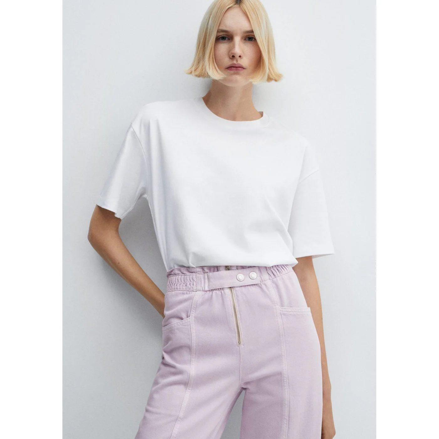 Jean Slouchy Taille élastique - Light/Pastel Purple - Image 4