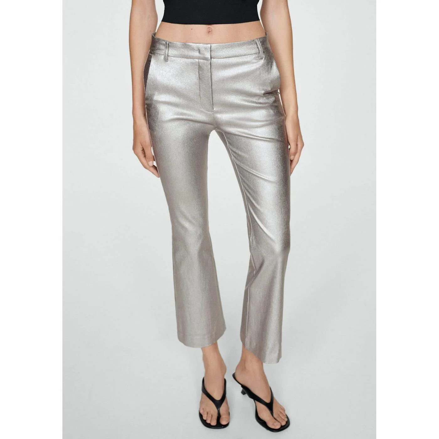 Pantalon Flare Métallisé - Silver - Image 2