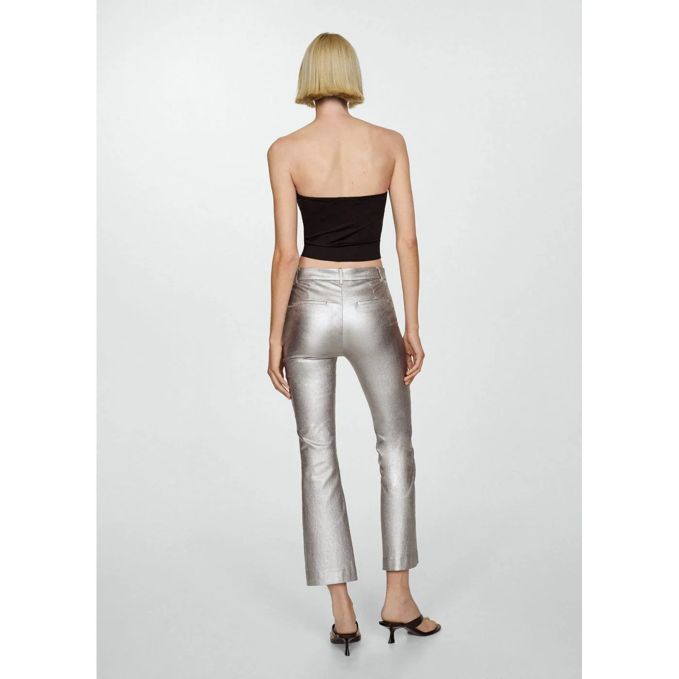 Pantalon Flare Métallisé - Silver - Image 3