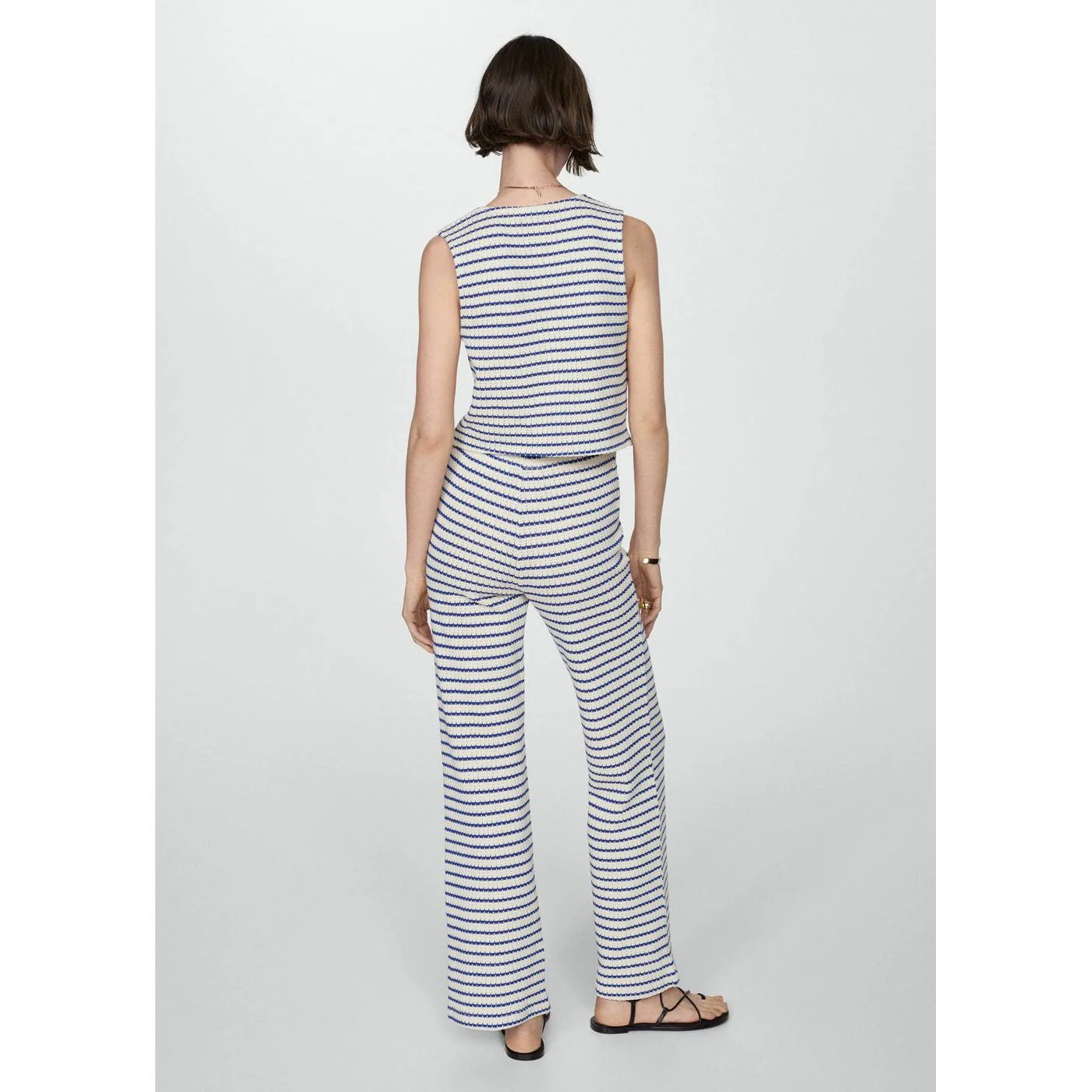 Pantalon Crochet Rayures - Blue - Image 3