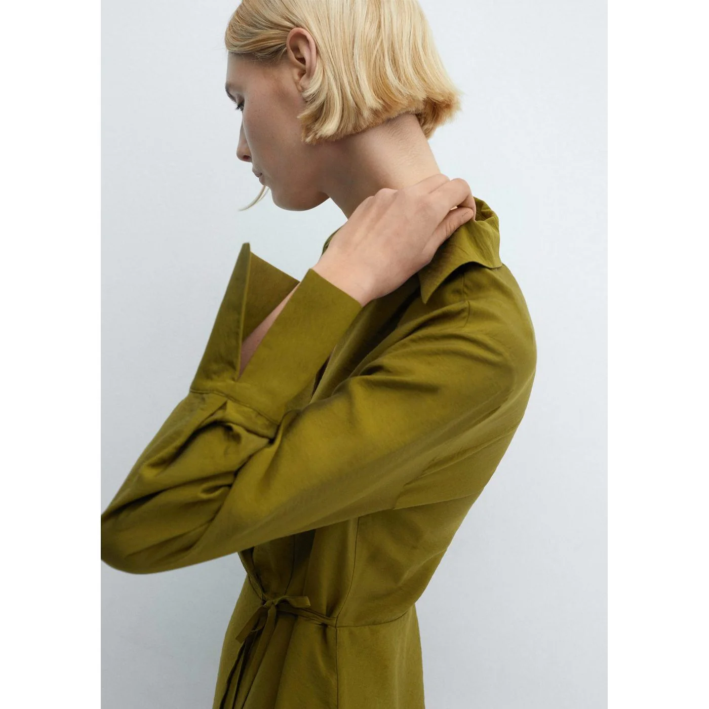 Robe Cache-Coeur Noeud - Khaki - Image 5