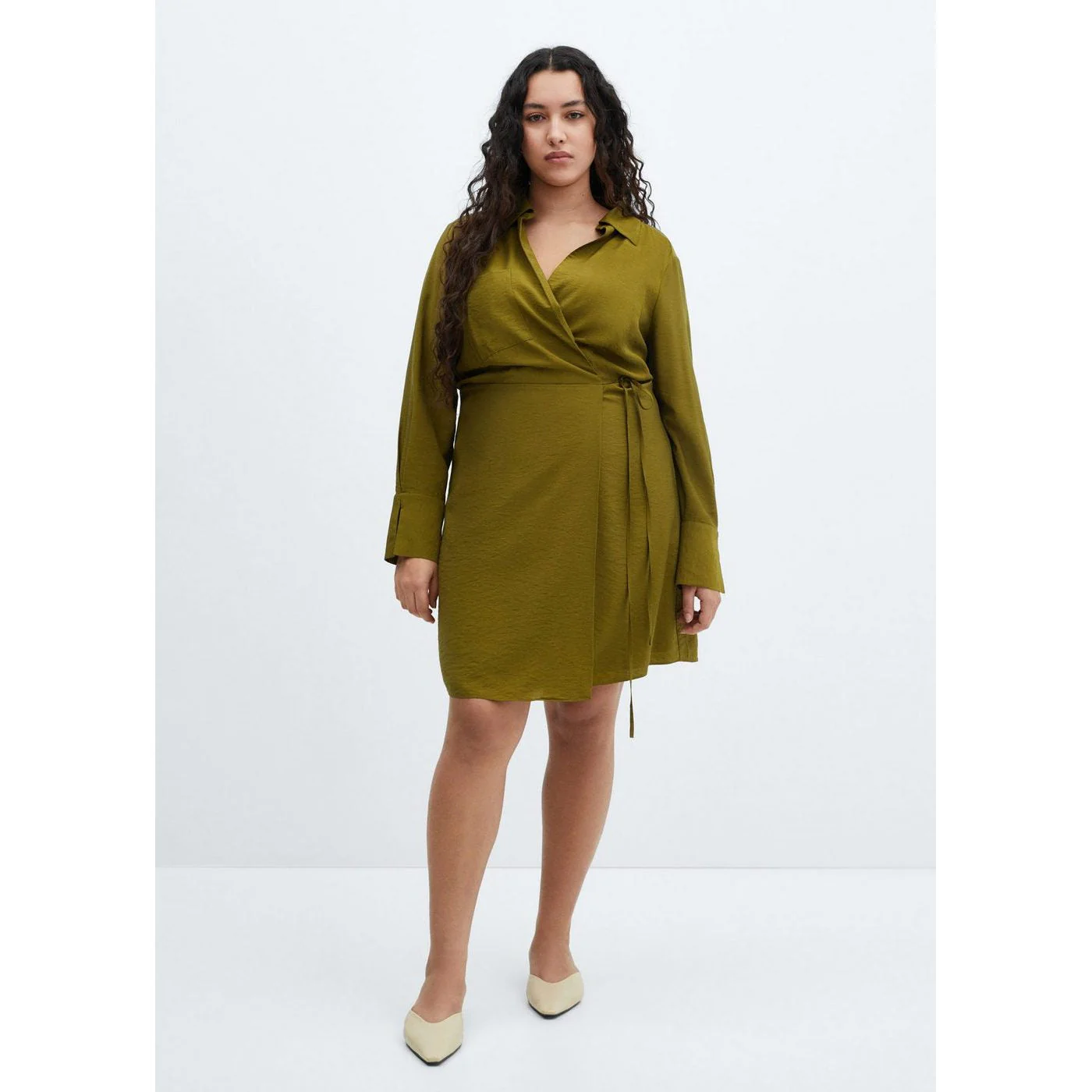 Robe Cache-Coeur Noeud - Khaki - Image 6