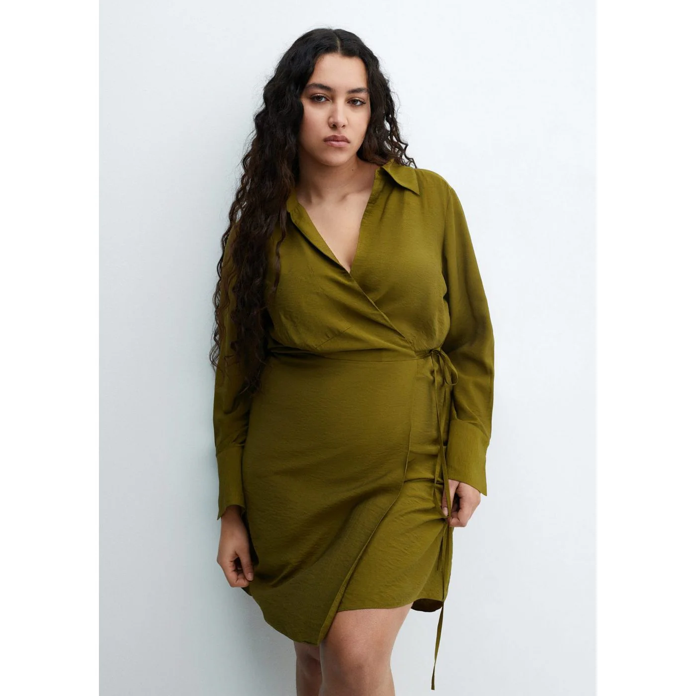 Robe Cache-Coeur Noeud - Khaki - Image 8