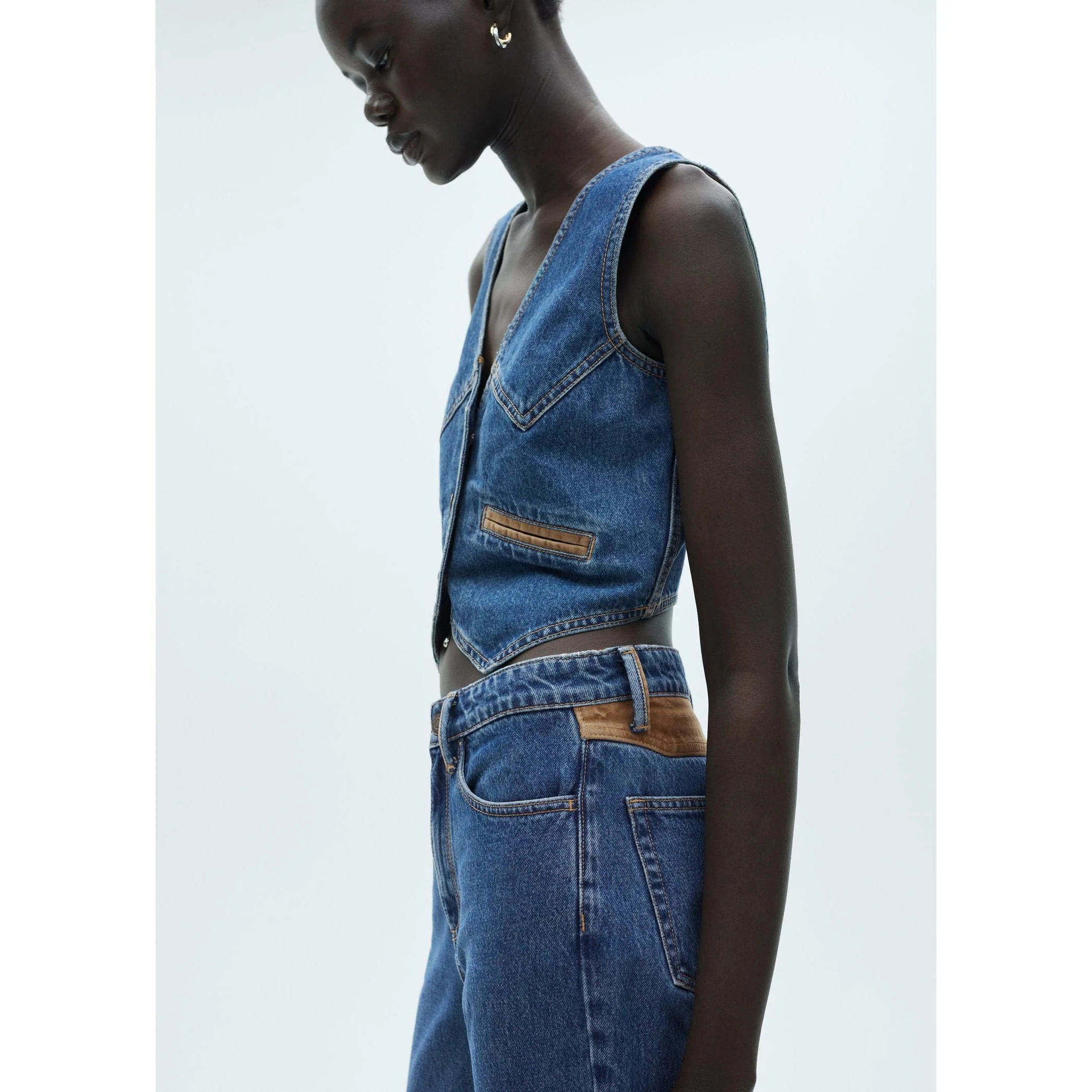 Jean Droit Détails Contrastés - Dark Blue - Image 4