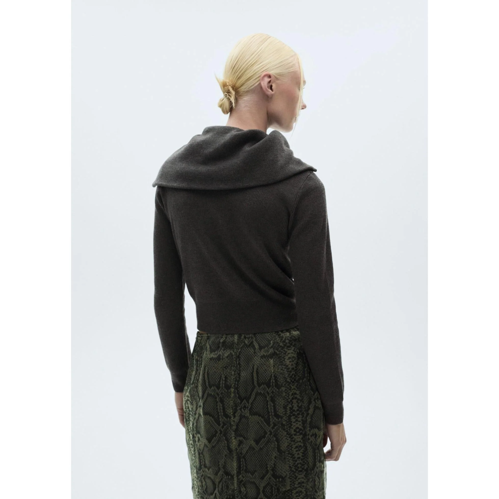 Pull-Over Col Roulé Fermeture Éclair - Charcoal - Image 7