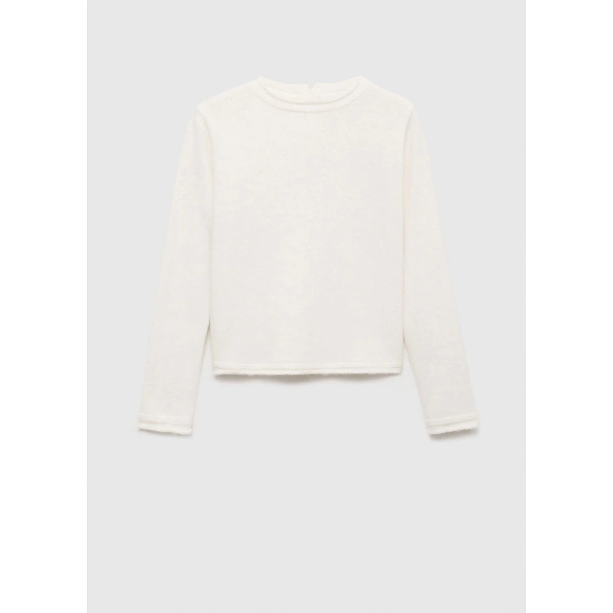 Pull-Over Col Rond Boutons - Ecru - Image 2