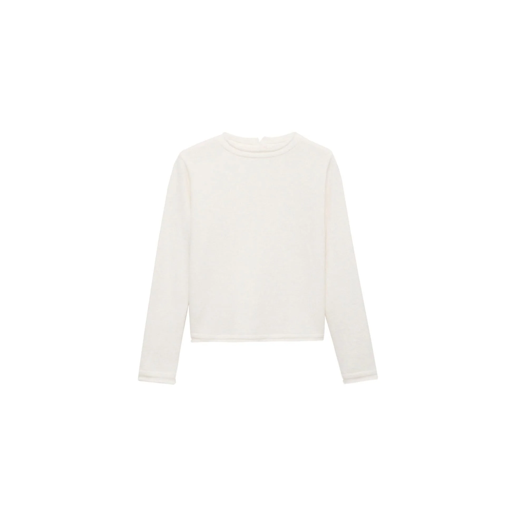 Pull-Over Col Rond Boutons - Ecru - Image 3