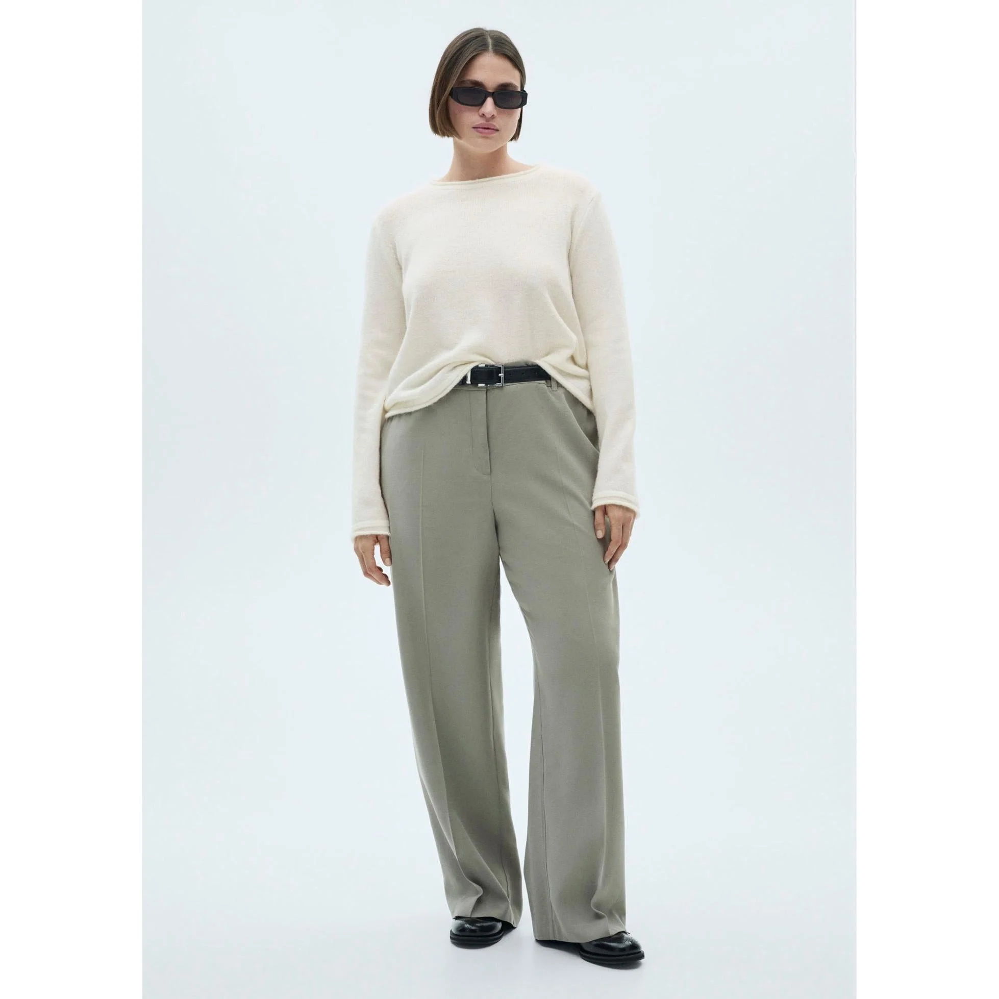 Pull-Over Col Rond Boutons - Ecru - Image 5