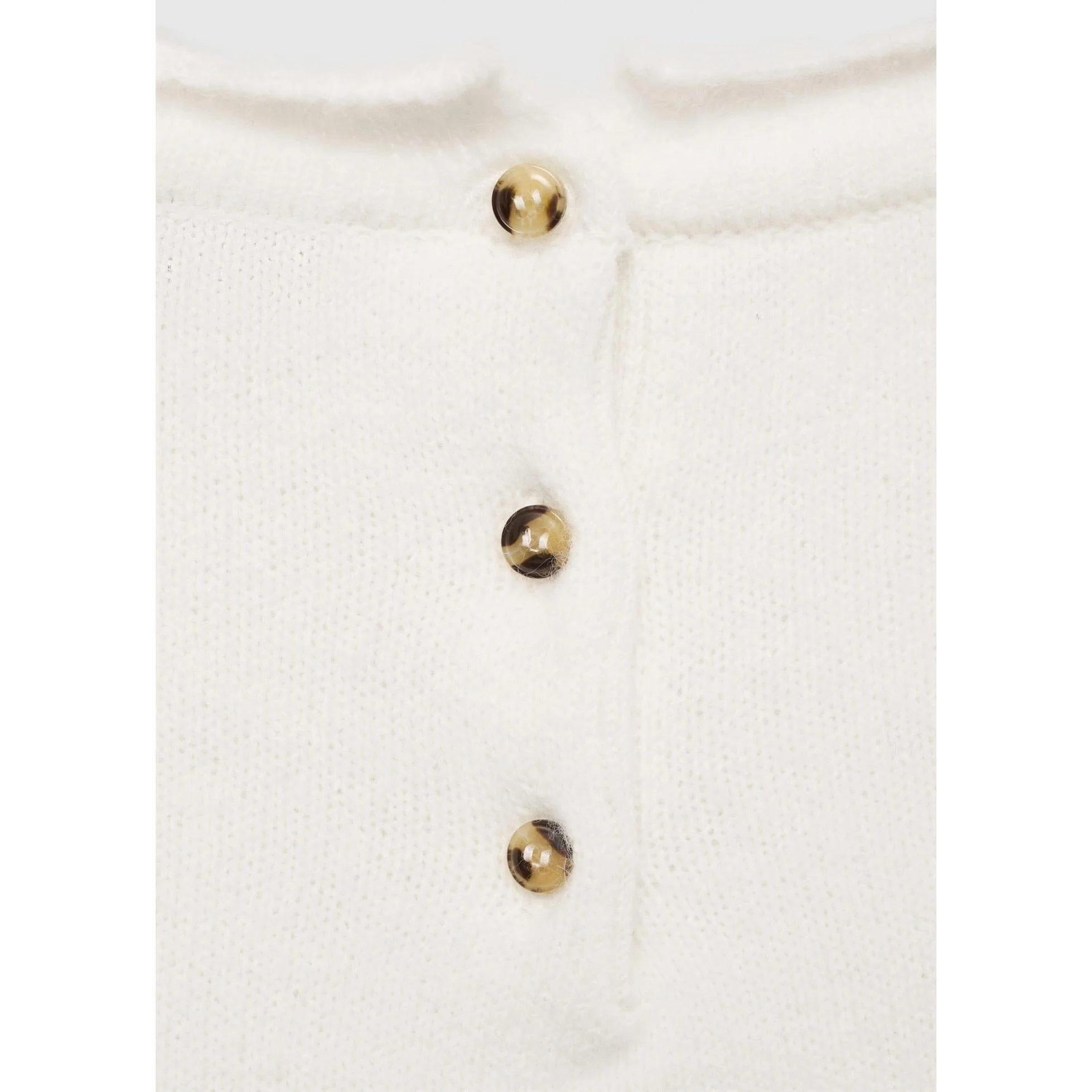 Pull-Over Col Rond Boutons - Ecru - Image 8