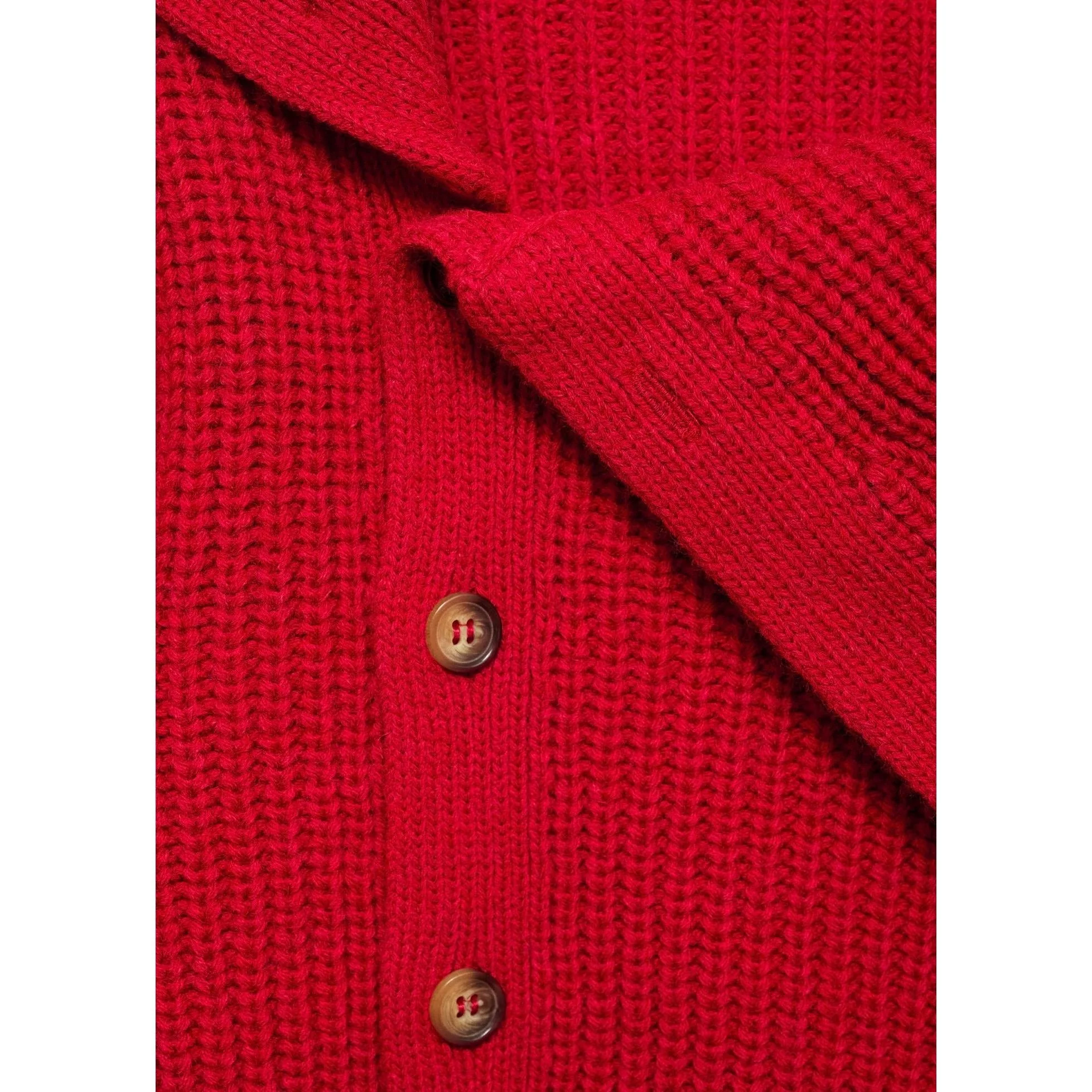 Pull-Over Boutons Col Cheminée - Red - Image 6