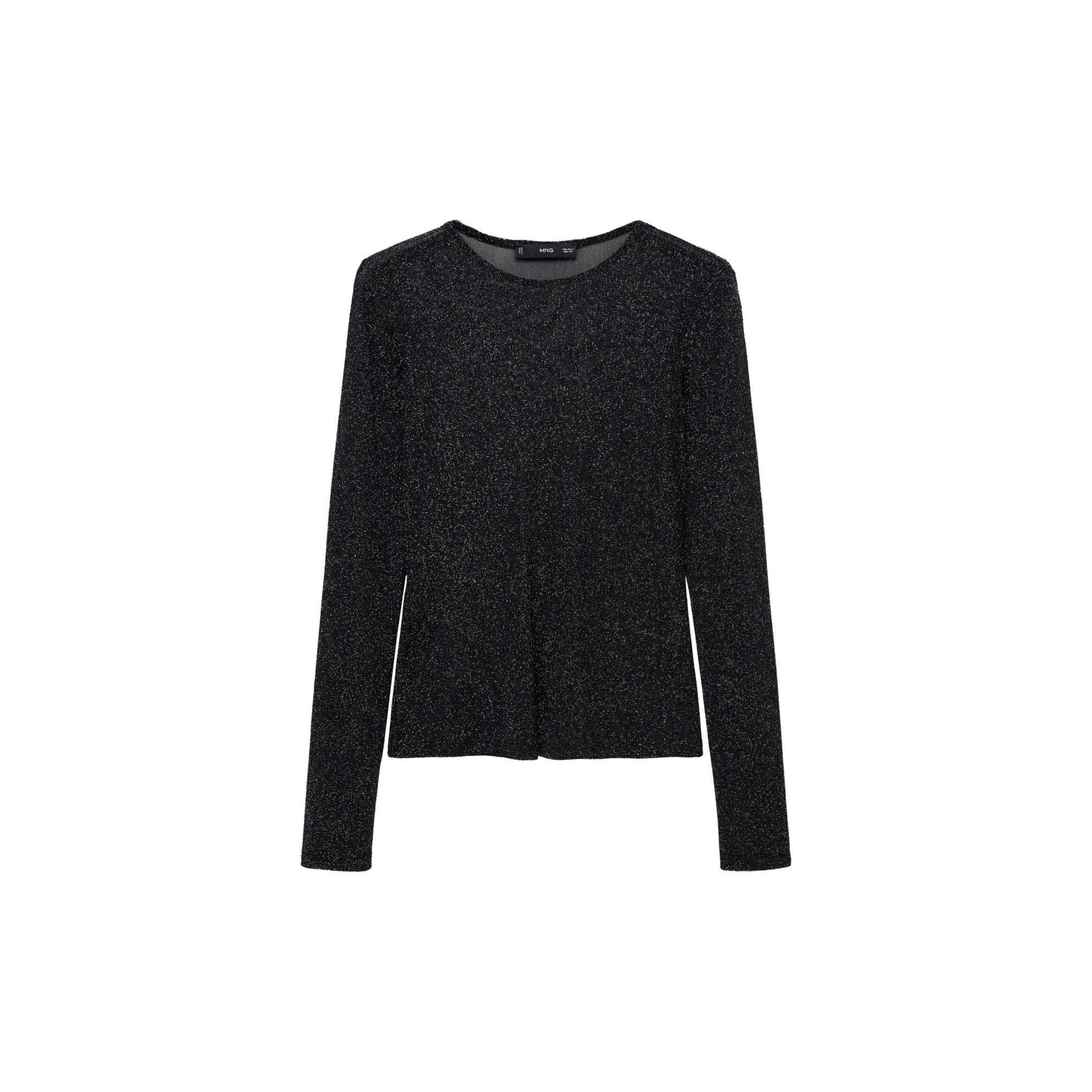 T-Shirt Lurex Semi-Transparent - Black - Image 3