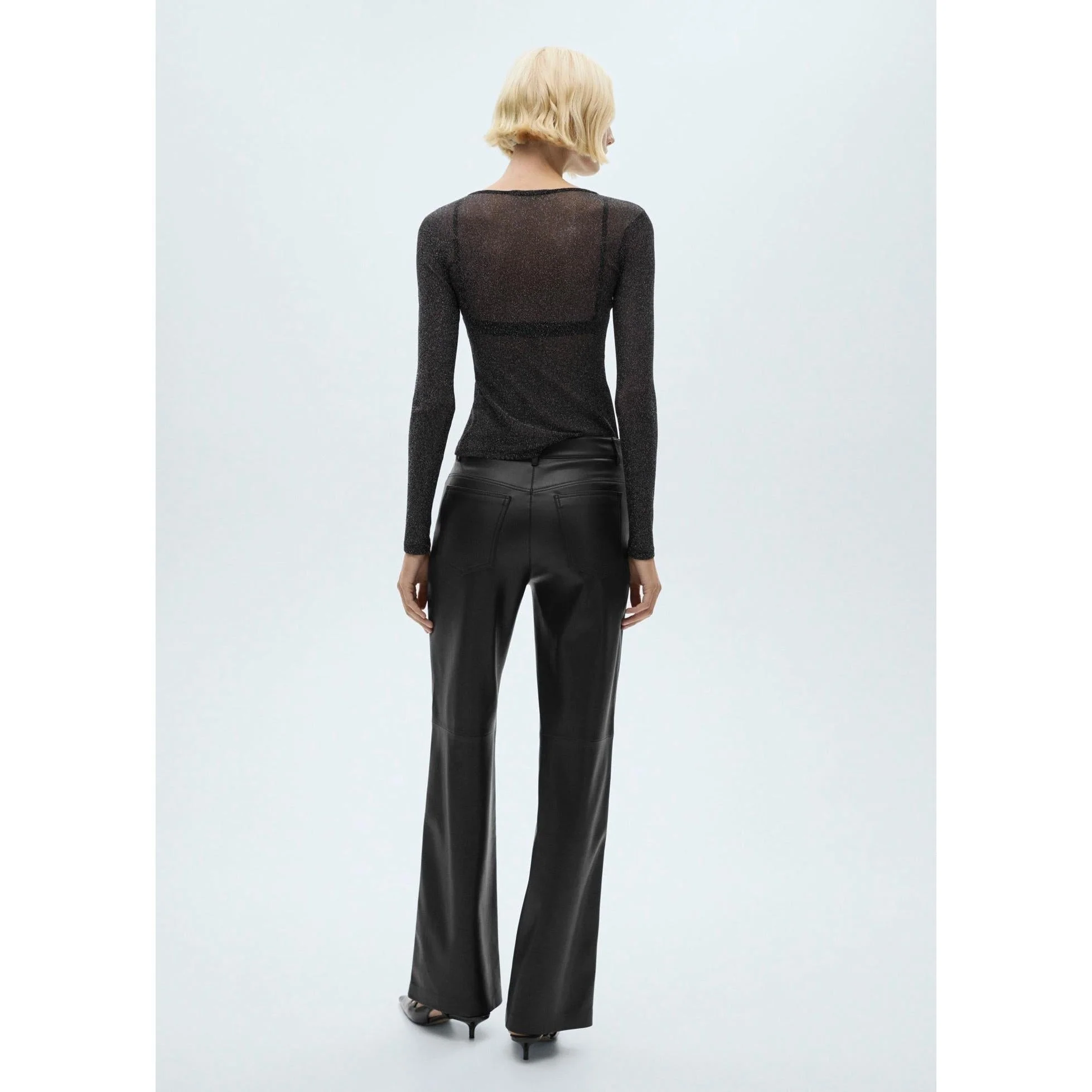 T-Shirt Lurex Semi-Transparent - Black - Image 6