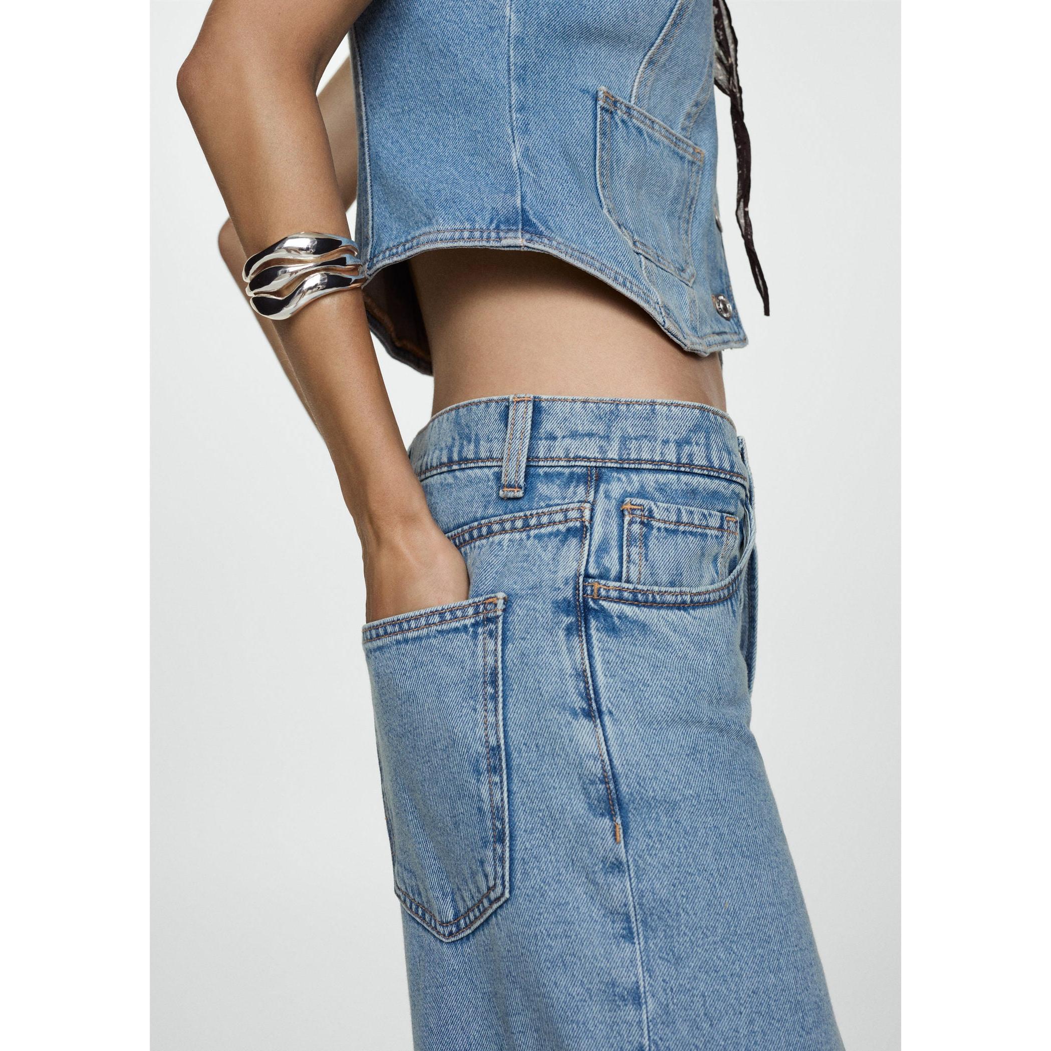 Jean Wideleg Loose Taille Basse - Medium Blue - Image 4
