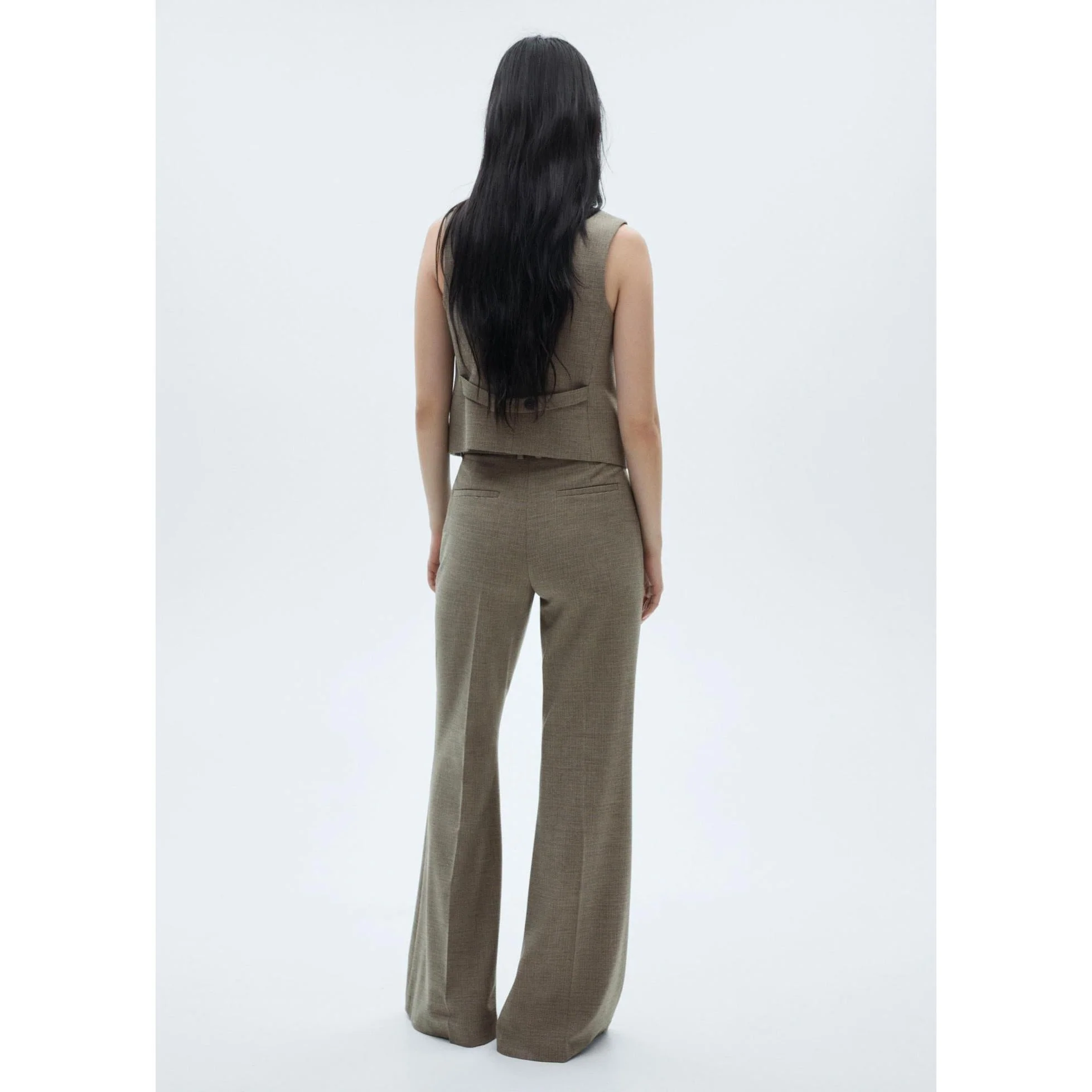 Pantalon De Costume Flare - Khaki - Image 10