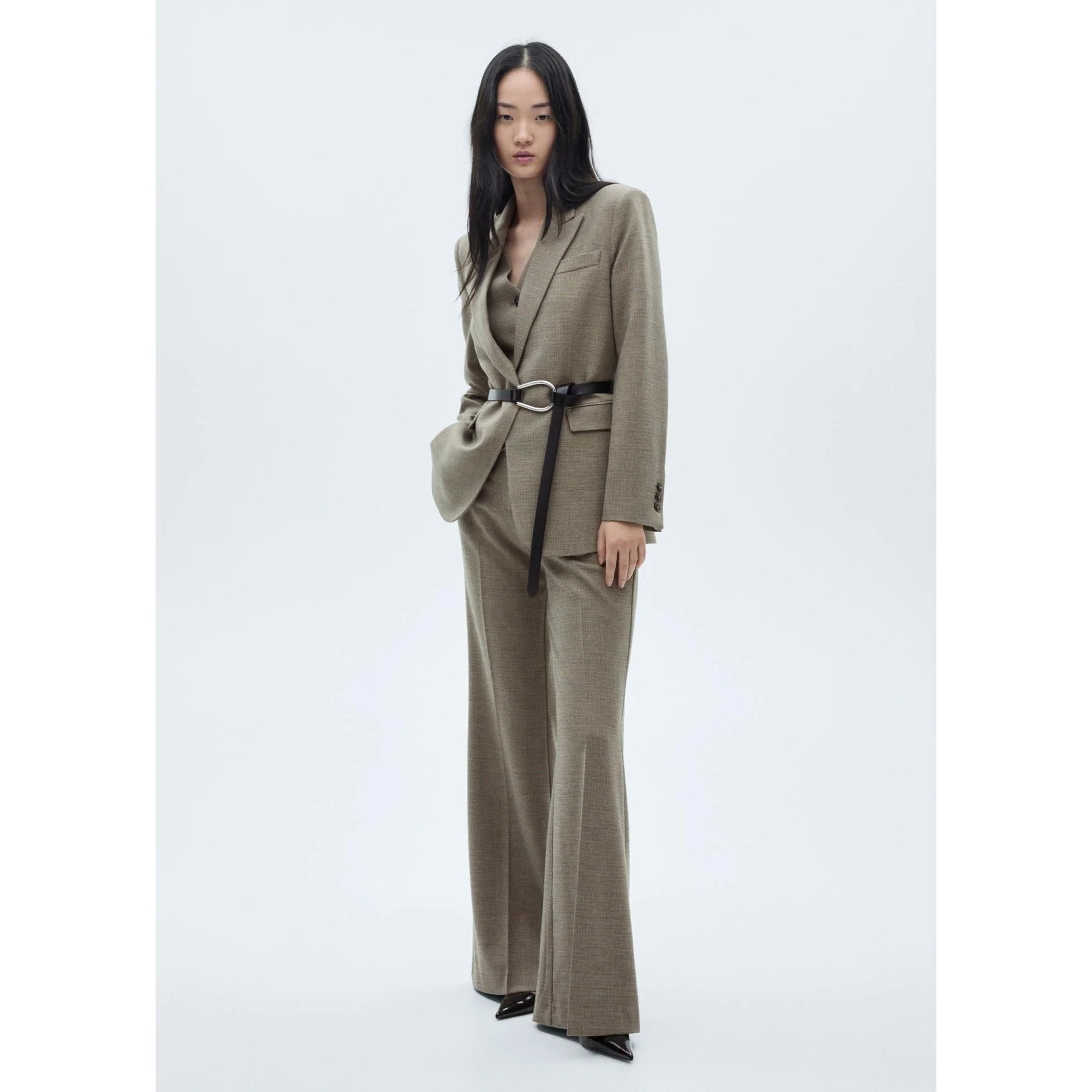 Pantalon De Costume Flare - Khaki - Image 11