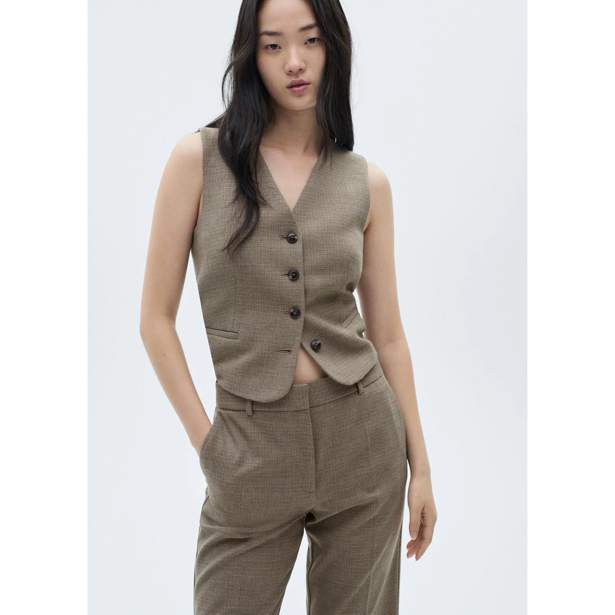 Pantalon De Costume Flare - Khaki - Image 4