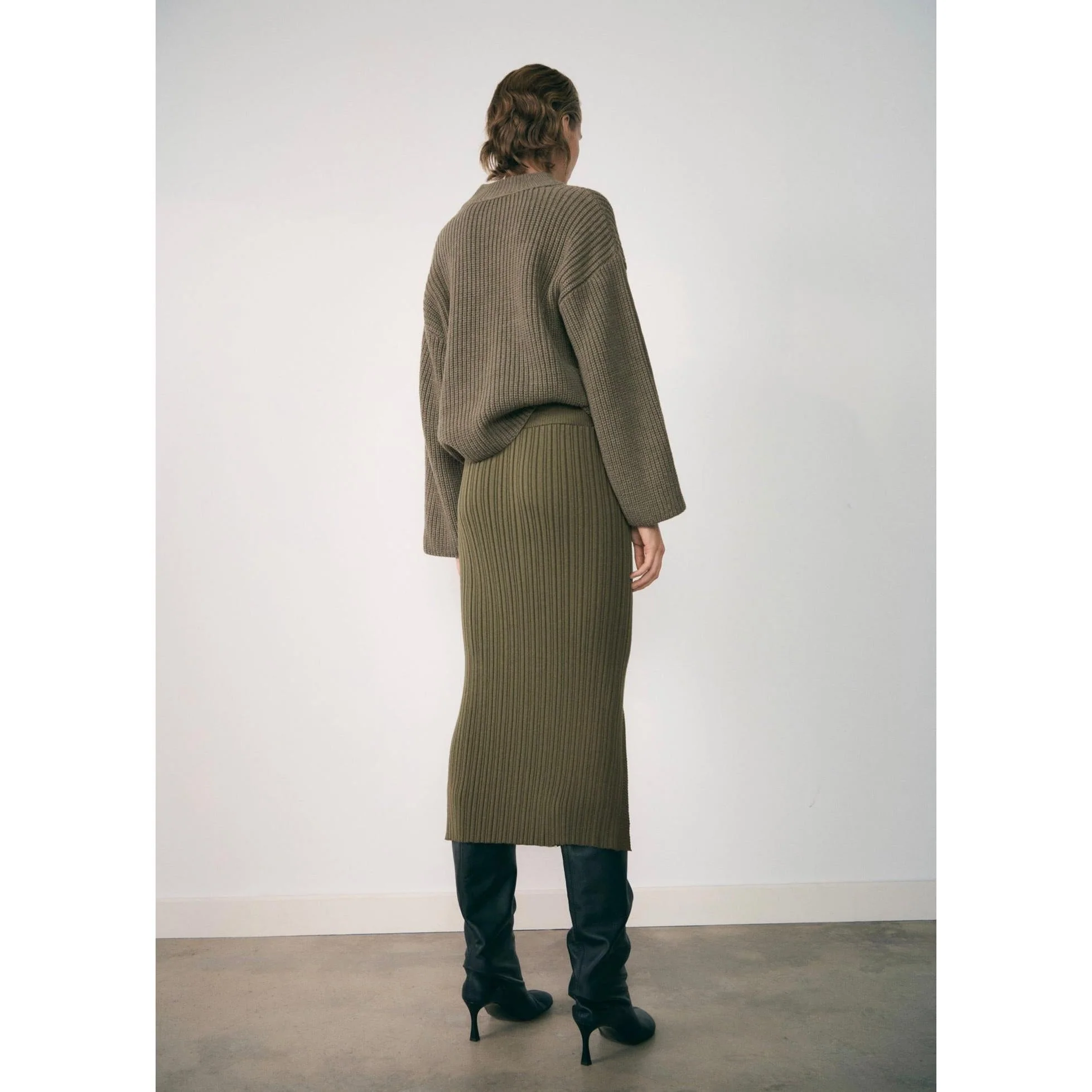 Pull-Over Maille Détail Boutons - Khaki - Image 7