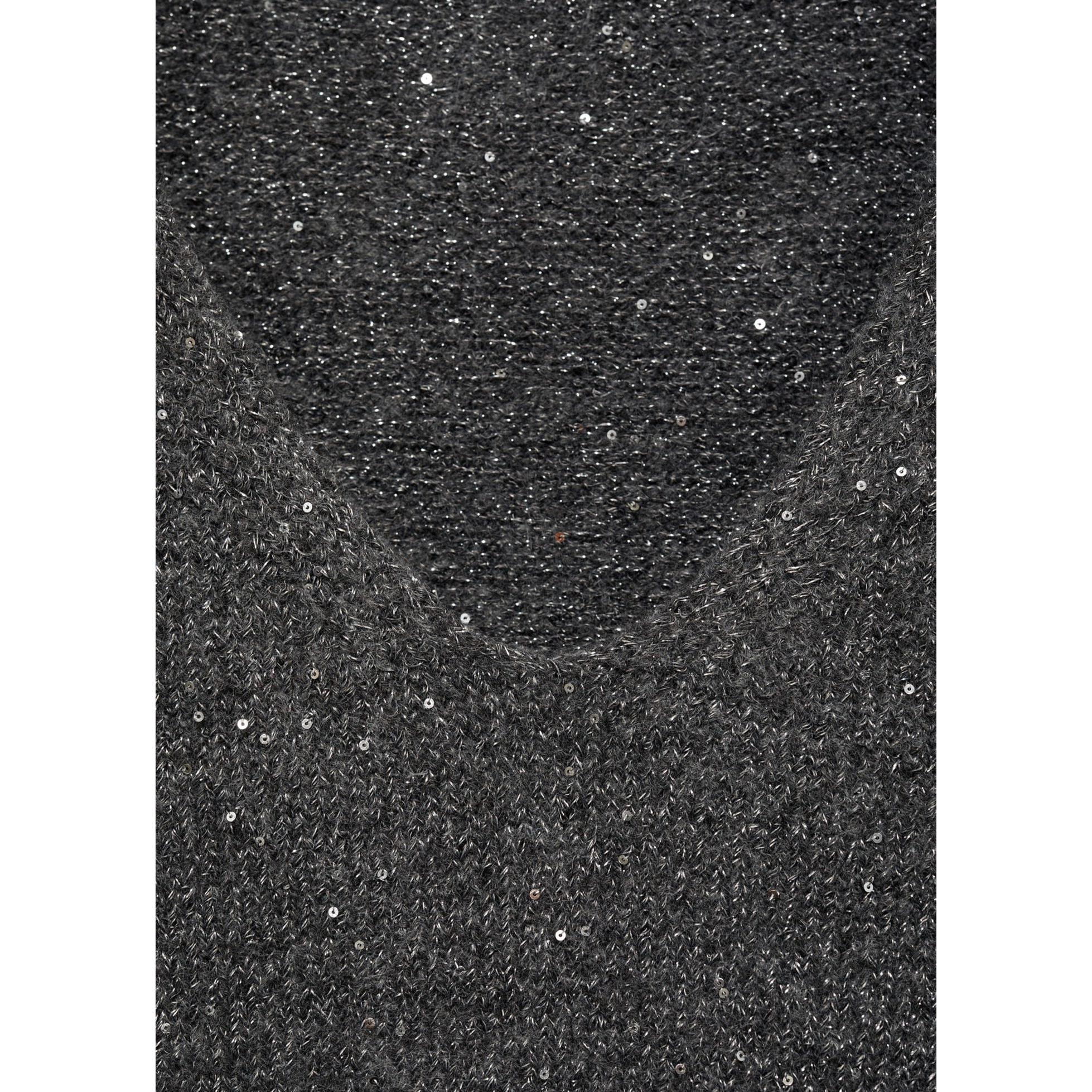 Pull-Over Col V Paillettes - Charcoal - Image 9