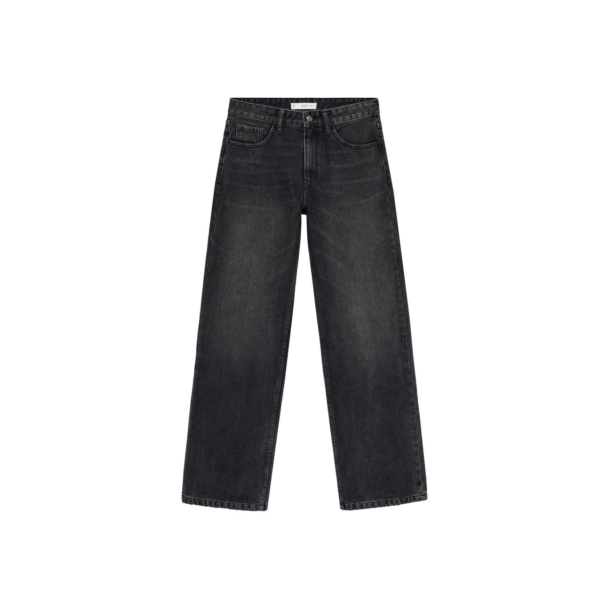 Jean Droit Taille Normale - Black Denim - Image 3