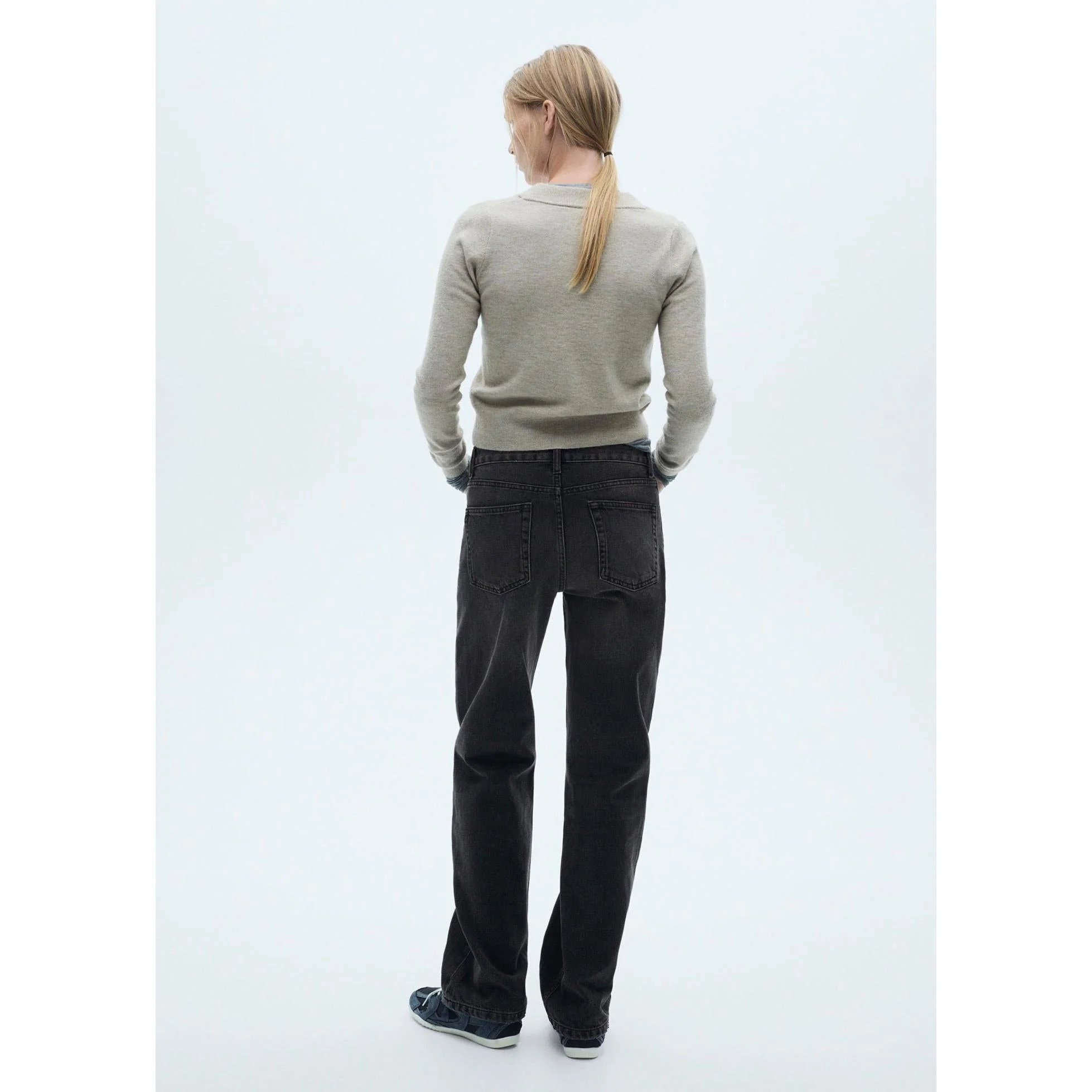 Jean Droit Taille Normale - Black Denim - Image 8