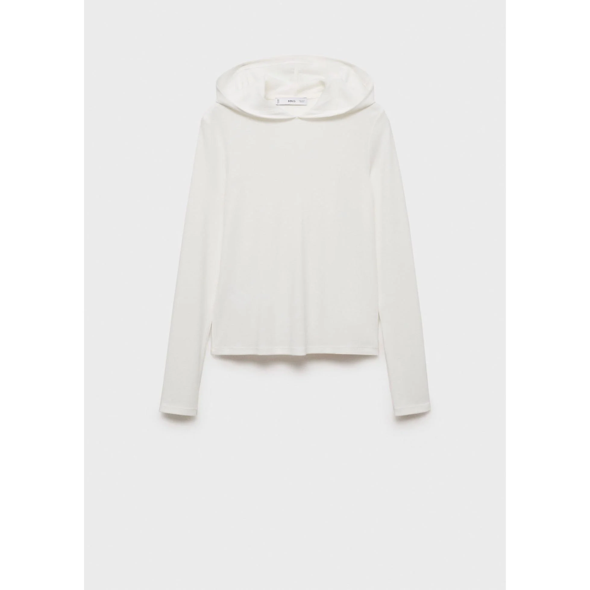 T-Shirt Manches Longues Capuche - Off White - Image 2