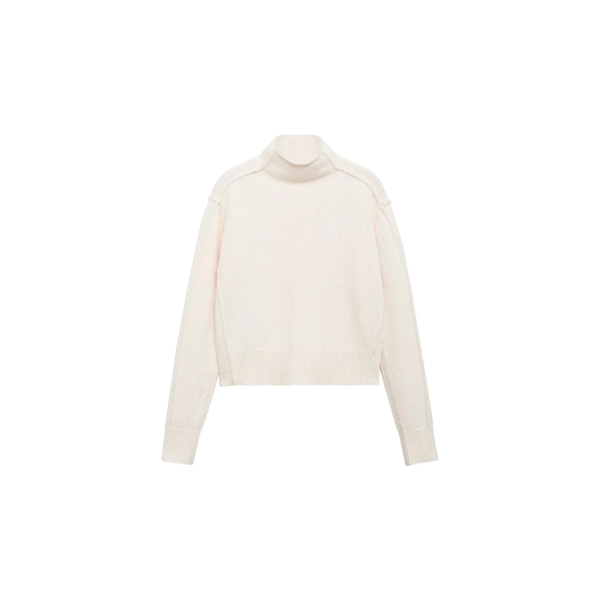 Pull-Over Col Montant Coutures - Ecru - Image 3