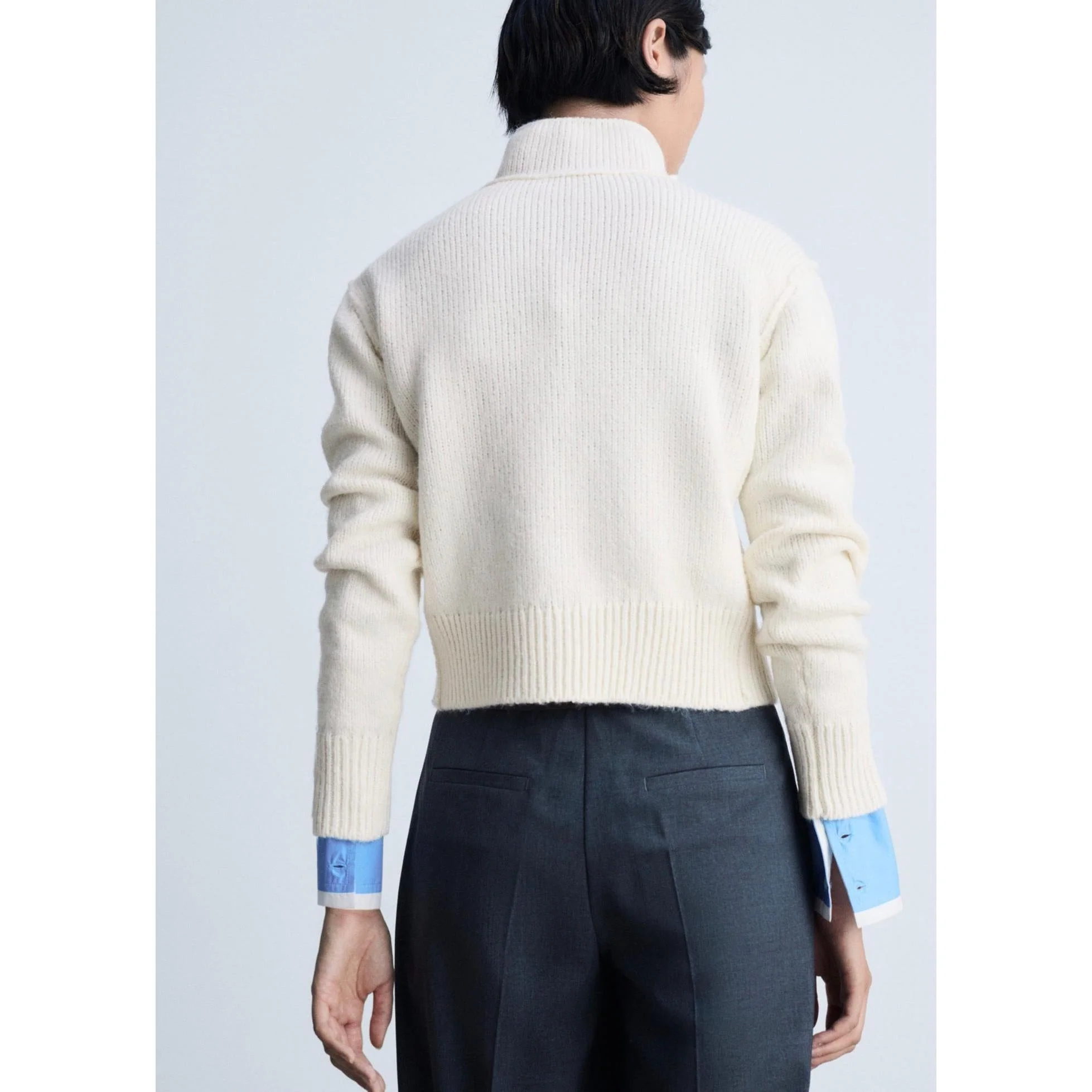 Pull-Over Col Montant Coutures - Ecru - Image 6