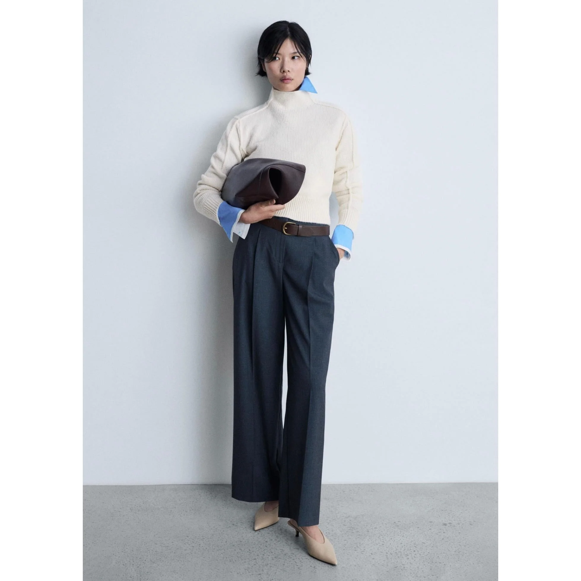 Pull-Over Col Montant Coutures - Ecru - Image 7