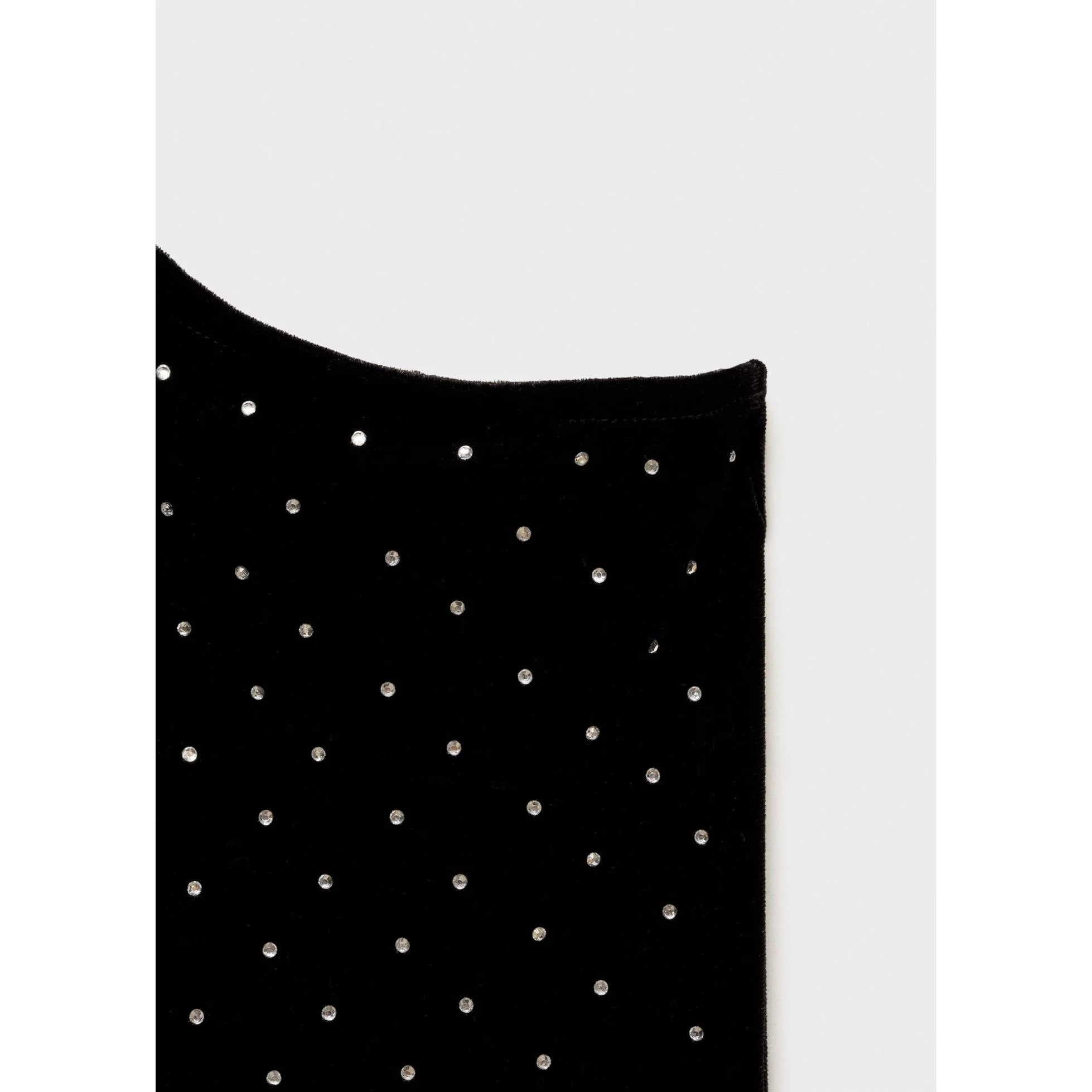 Robe Asymétrique Strass - Black - Image 6
