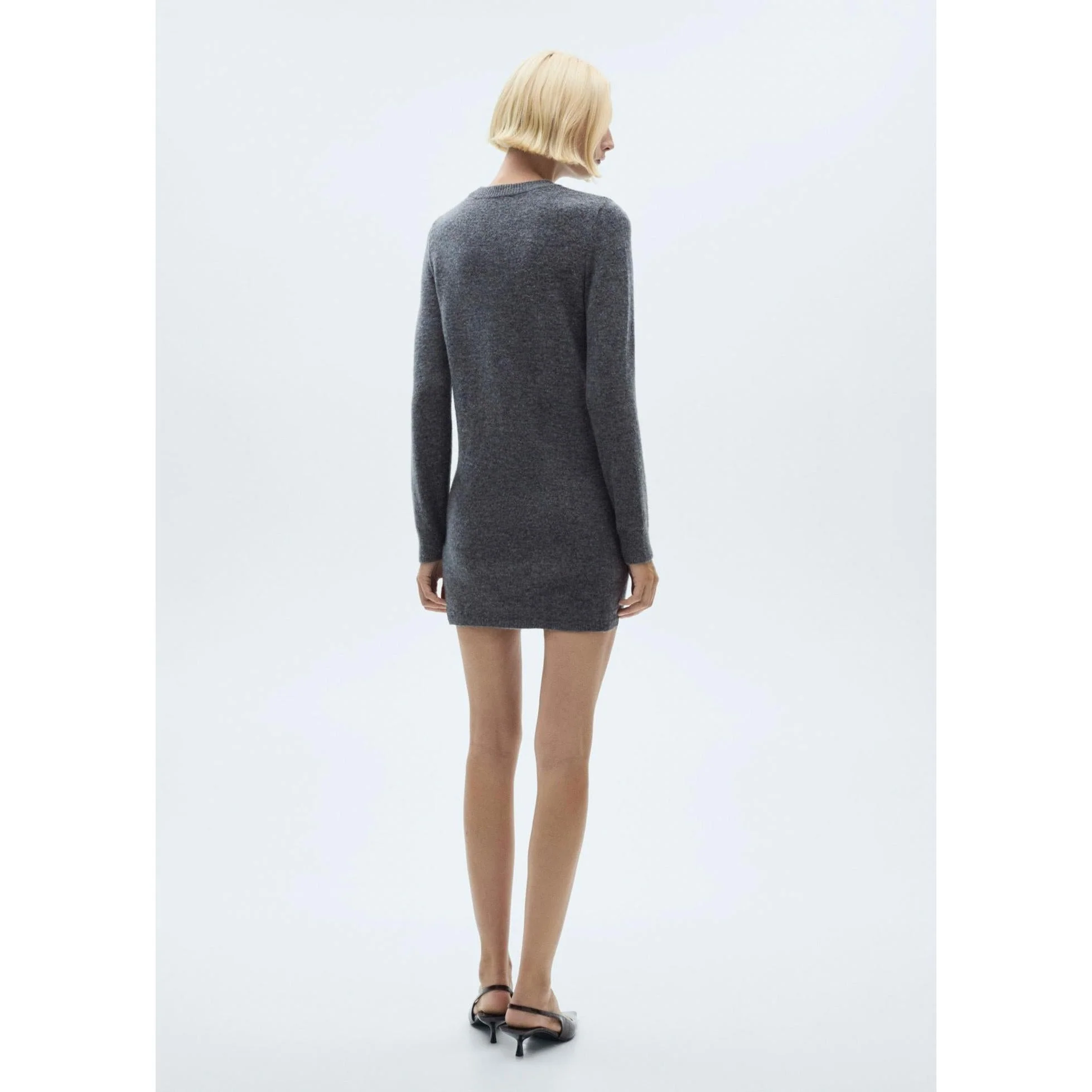 Robe Droite Maille - Grey - Image 5