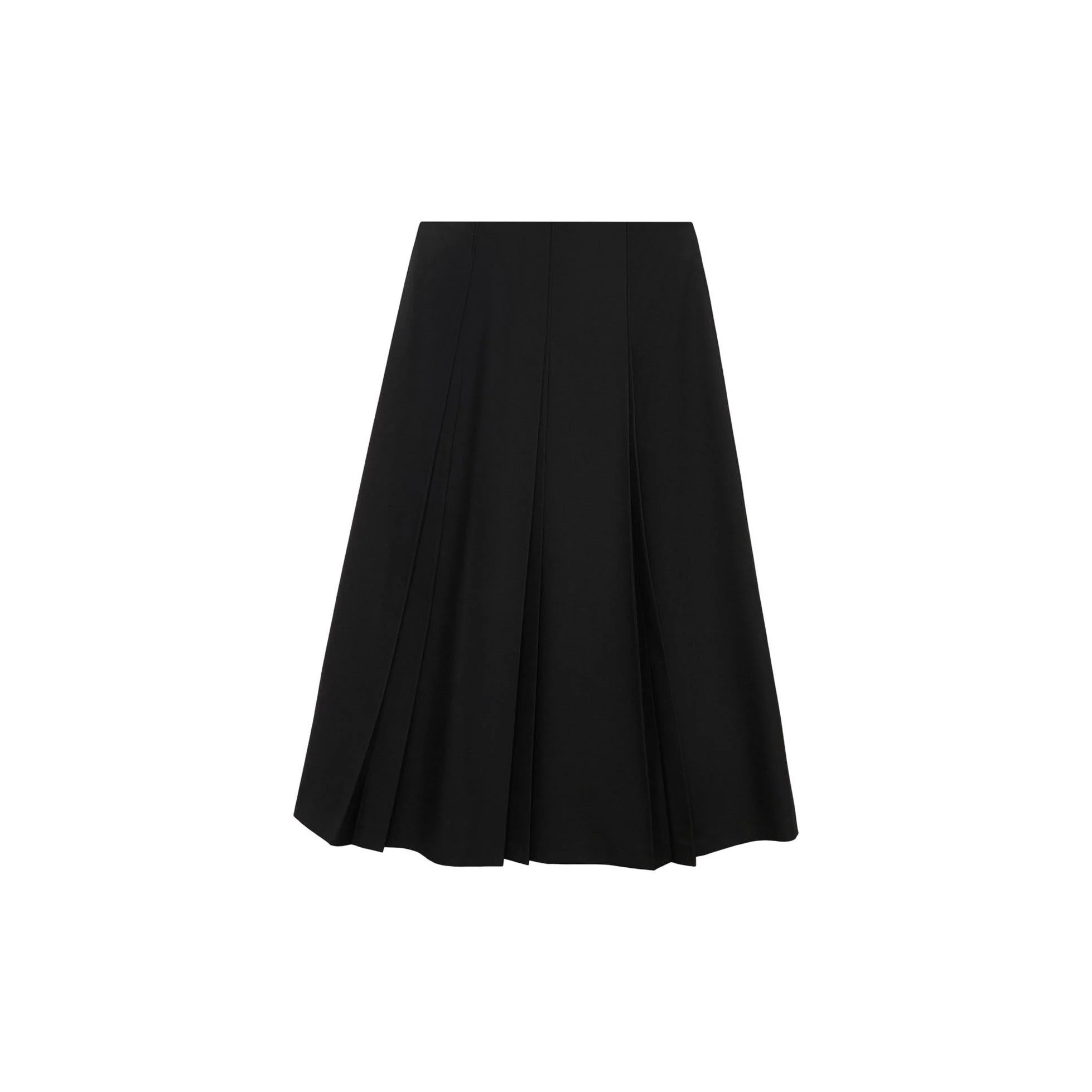 Pleated Midi-Skirt - Black - Image 3