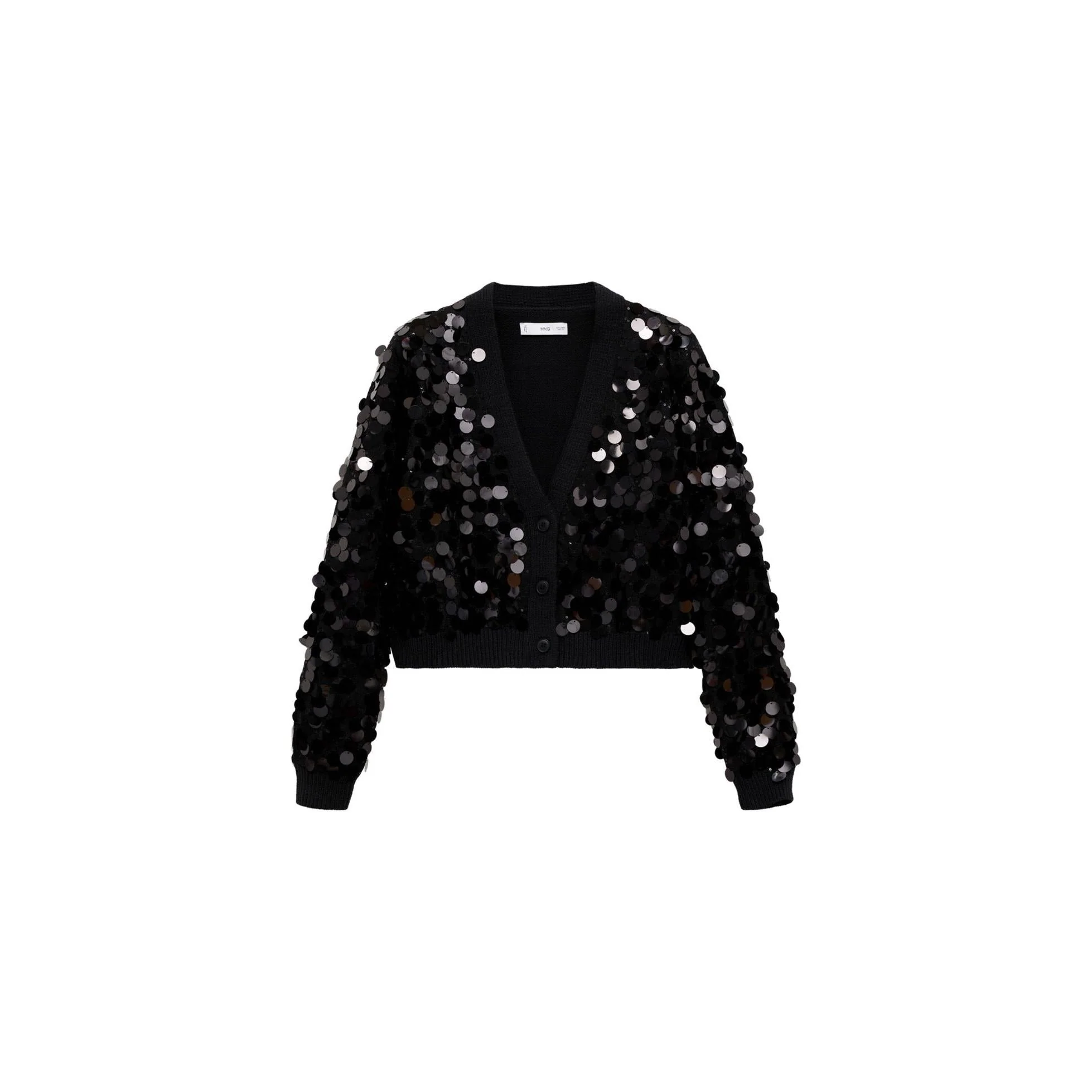 Cardigan Maille Sequins - Black - Image 3