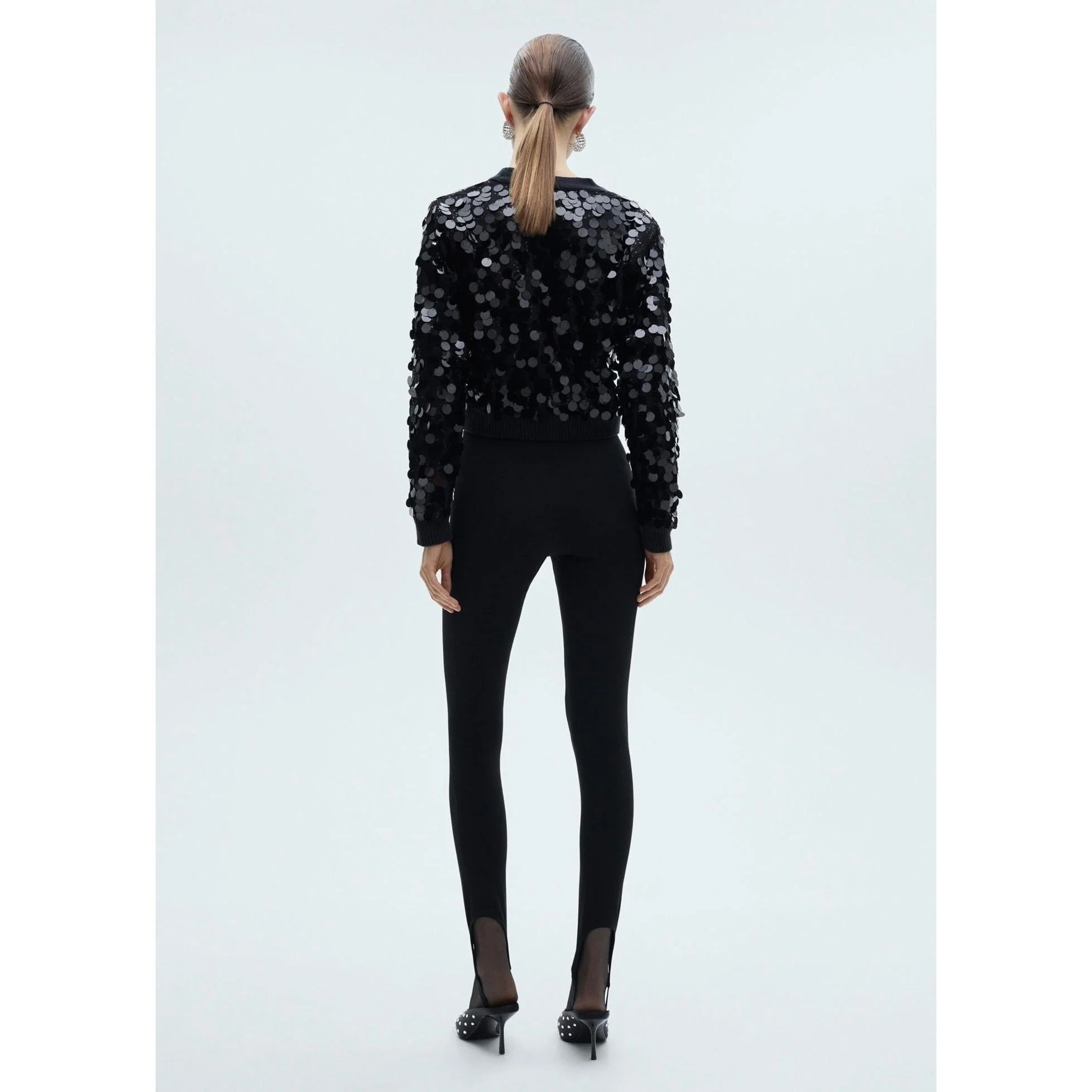 Cardigan Maille Sequins - Black - Image 7